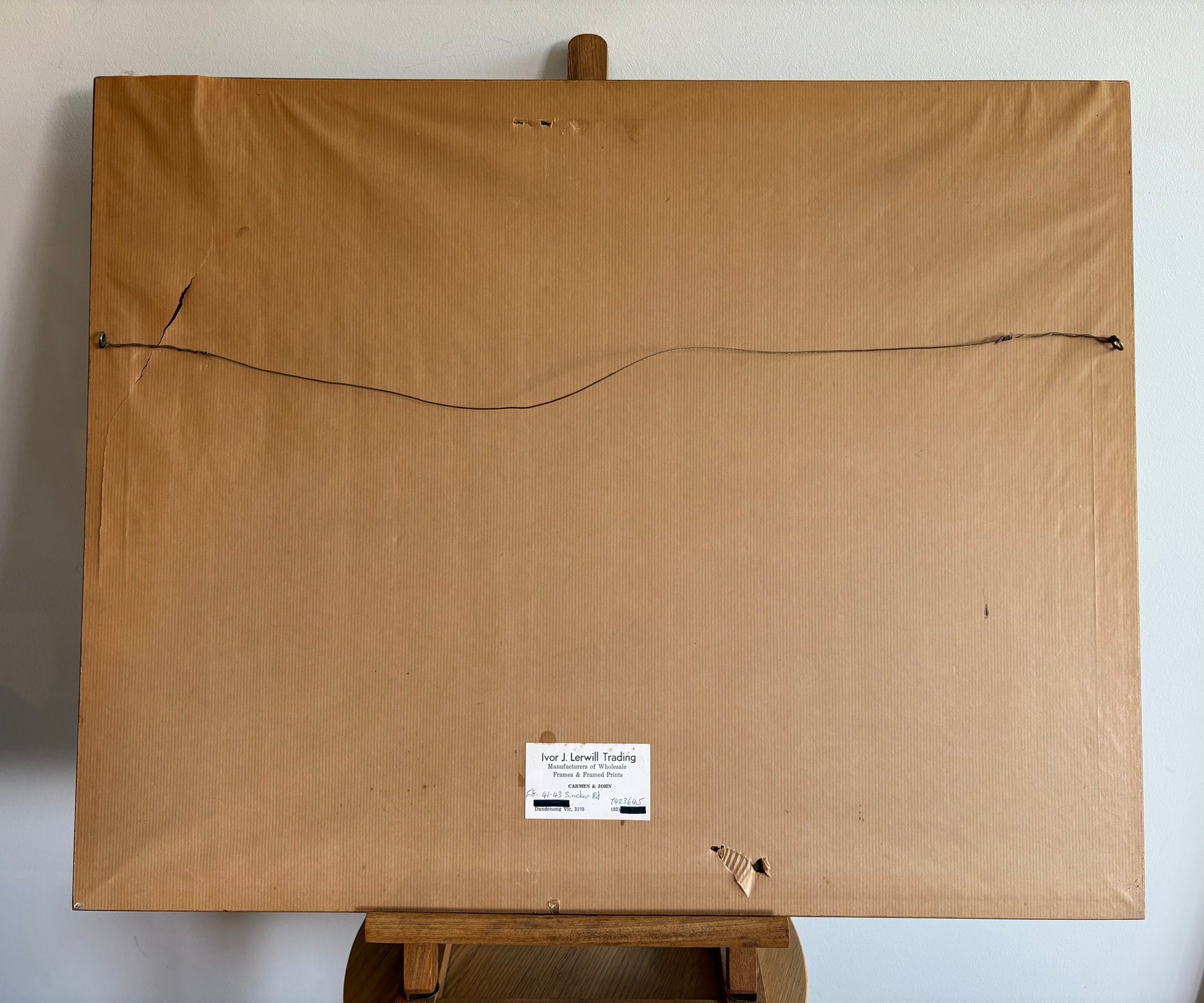 Mid century original oil painting on board, harbour, boats, vintage framed art