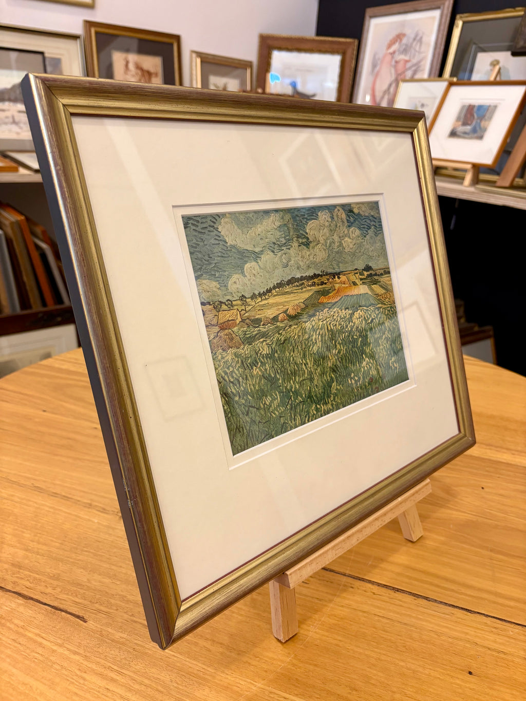 1950s Vintage print, Van Gogh, landscape, framed art