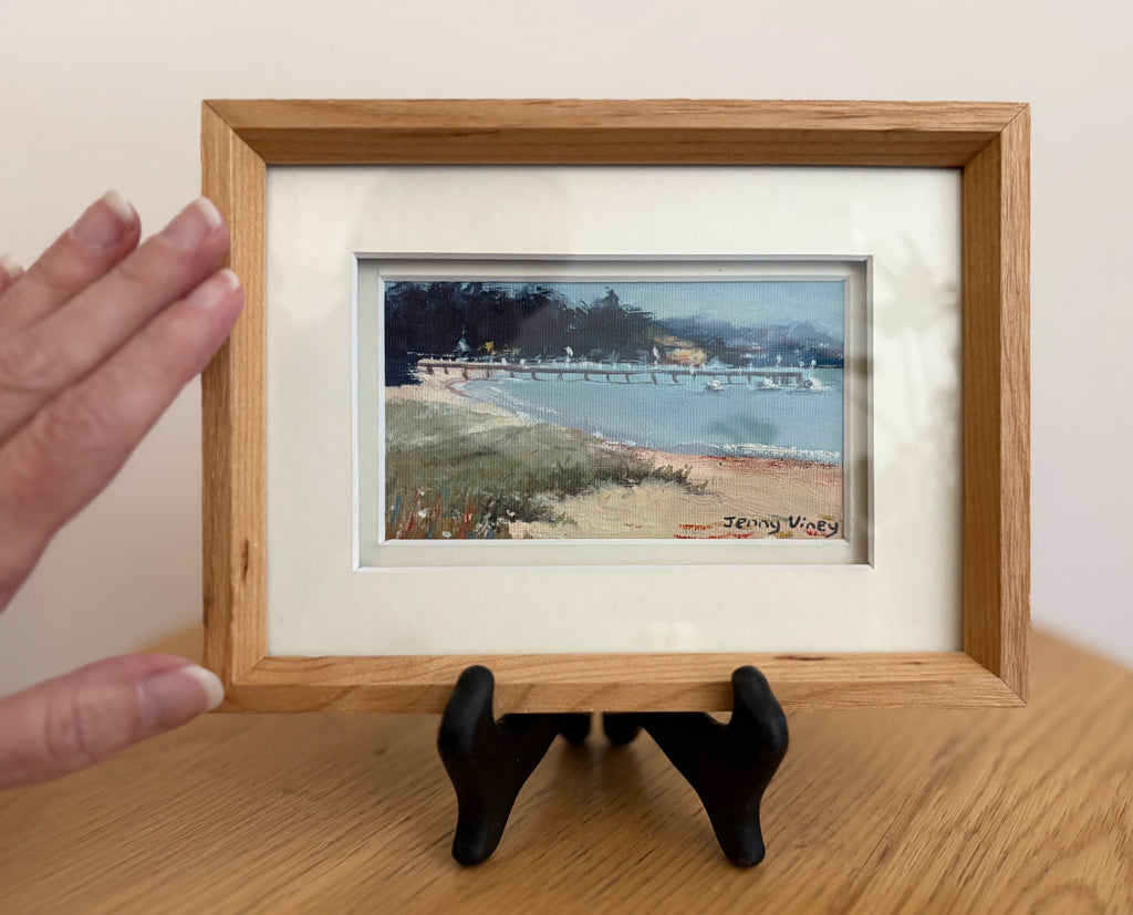Original Jenny Viney miniature painting, Sorrento, framed art