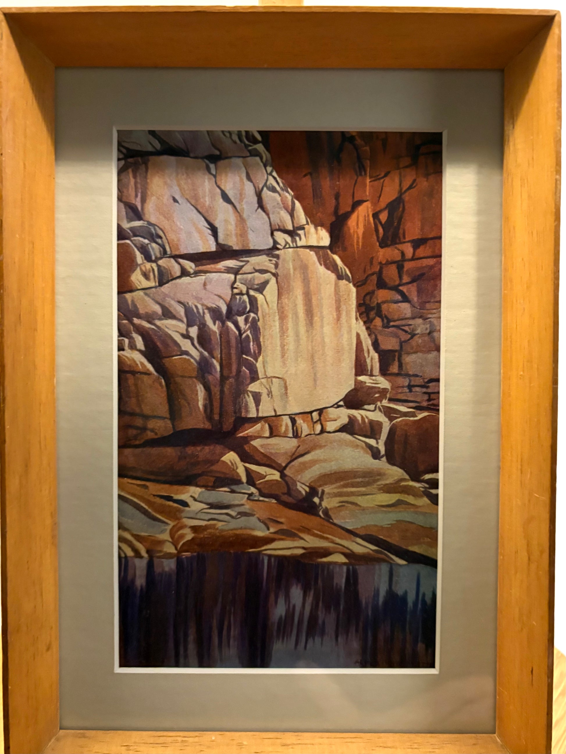 1944 Namatjira, Hermannsberg print, Central Australia. Framed mid century landscape