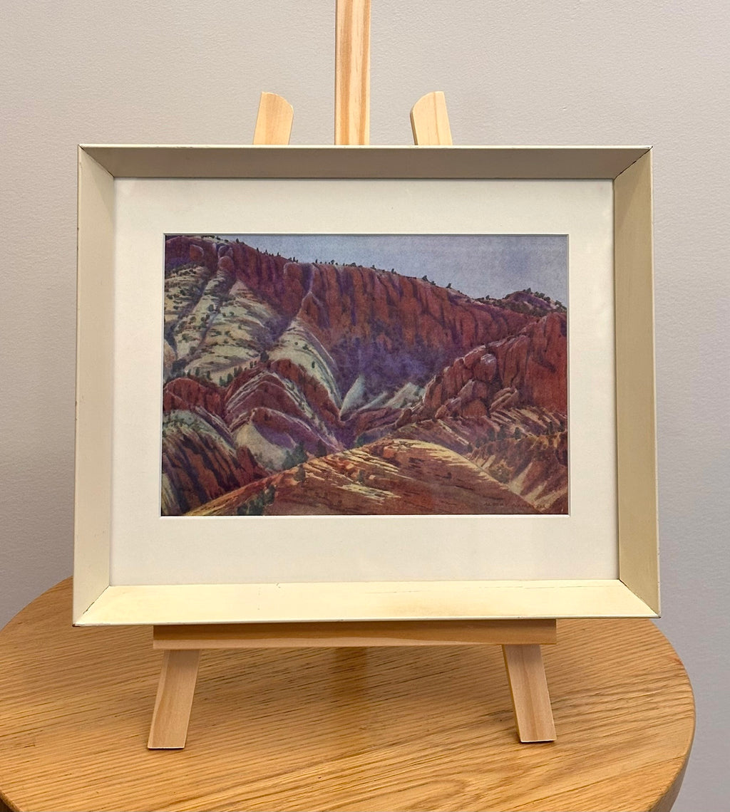 1944 Namatjira, Hermannsberg print, Central Australia. Framed mid century landscape