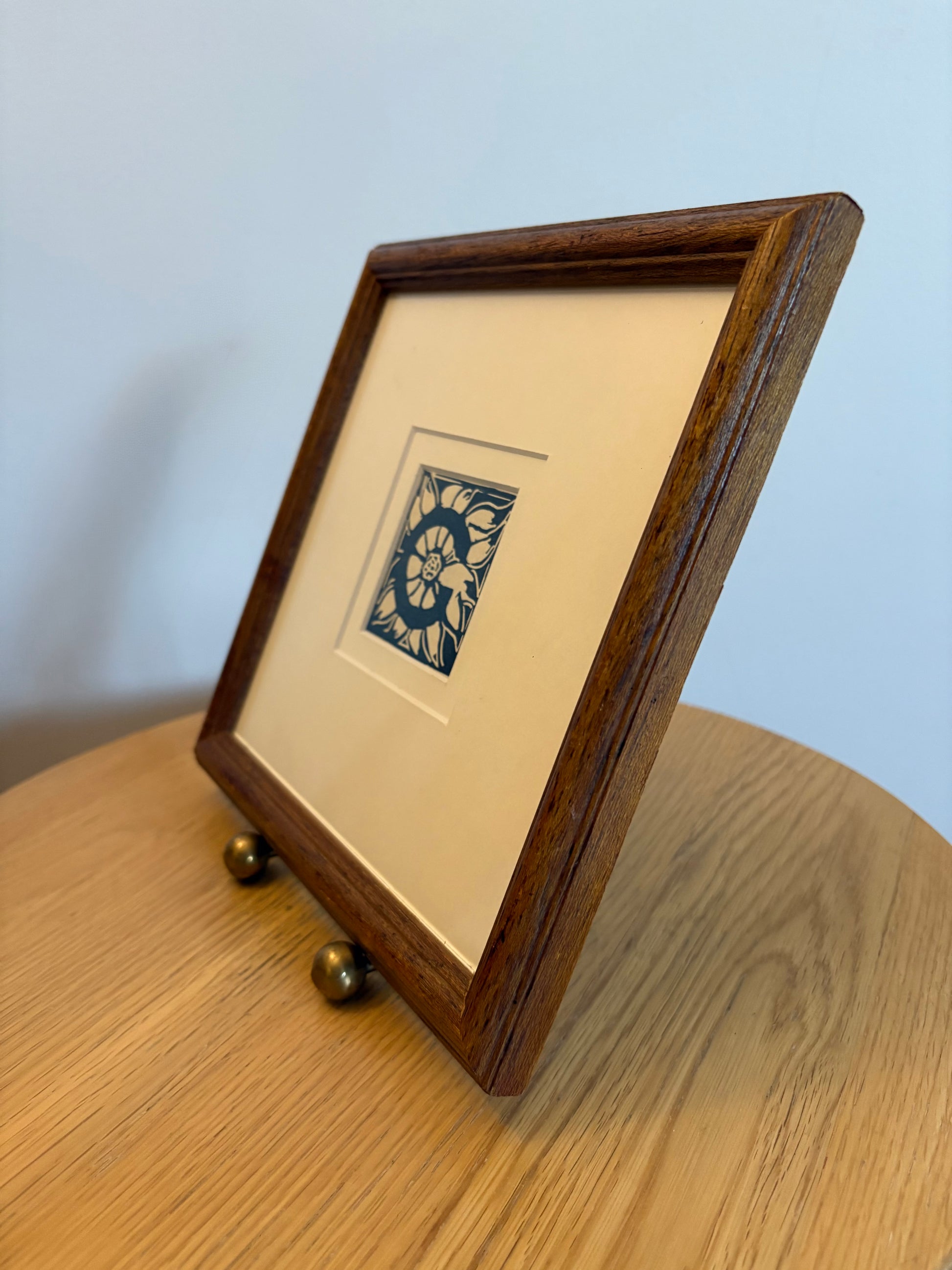 1920s Original Margaret Preston woodblock print, “Letter C”, antique framed art