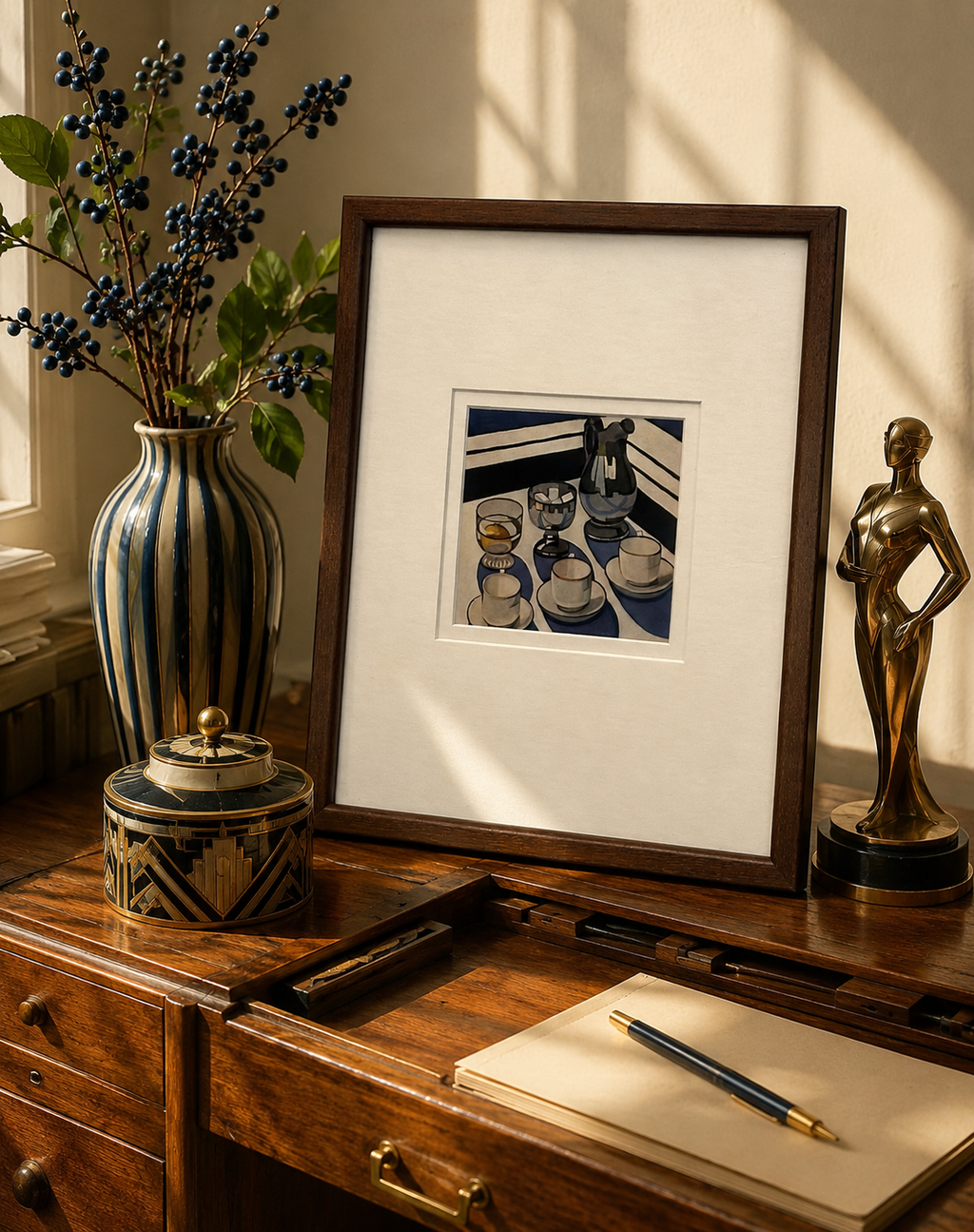 1920s Margaret Preston print, genuine antique, miniature, framed artwork, Australian