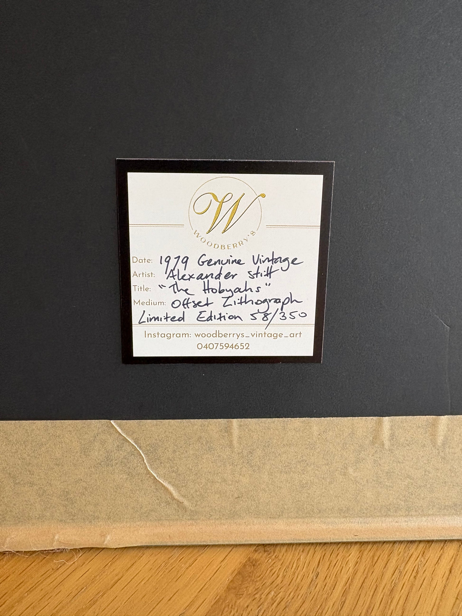 1979 Alexander Stitt limited edition lithographic print 58/350, framed vintage art