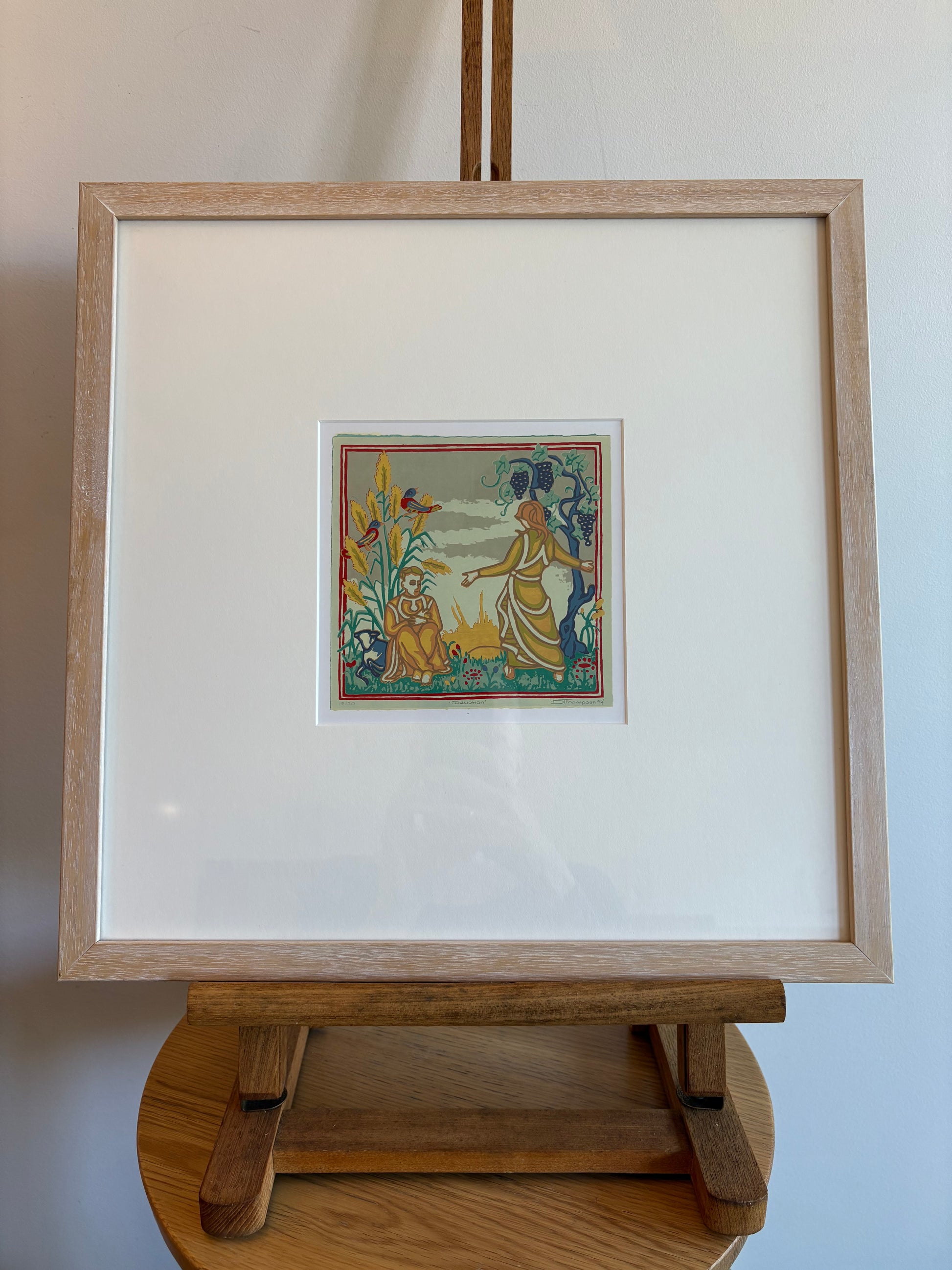 Original silk-screen print, D Thompson, 1994, framed art 18/20