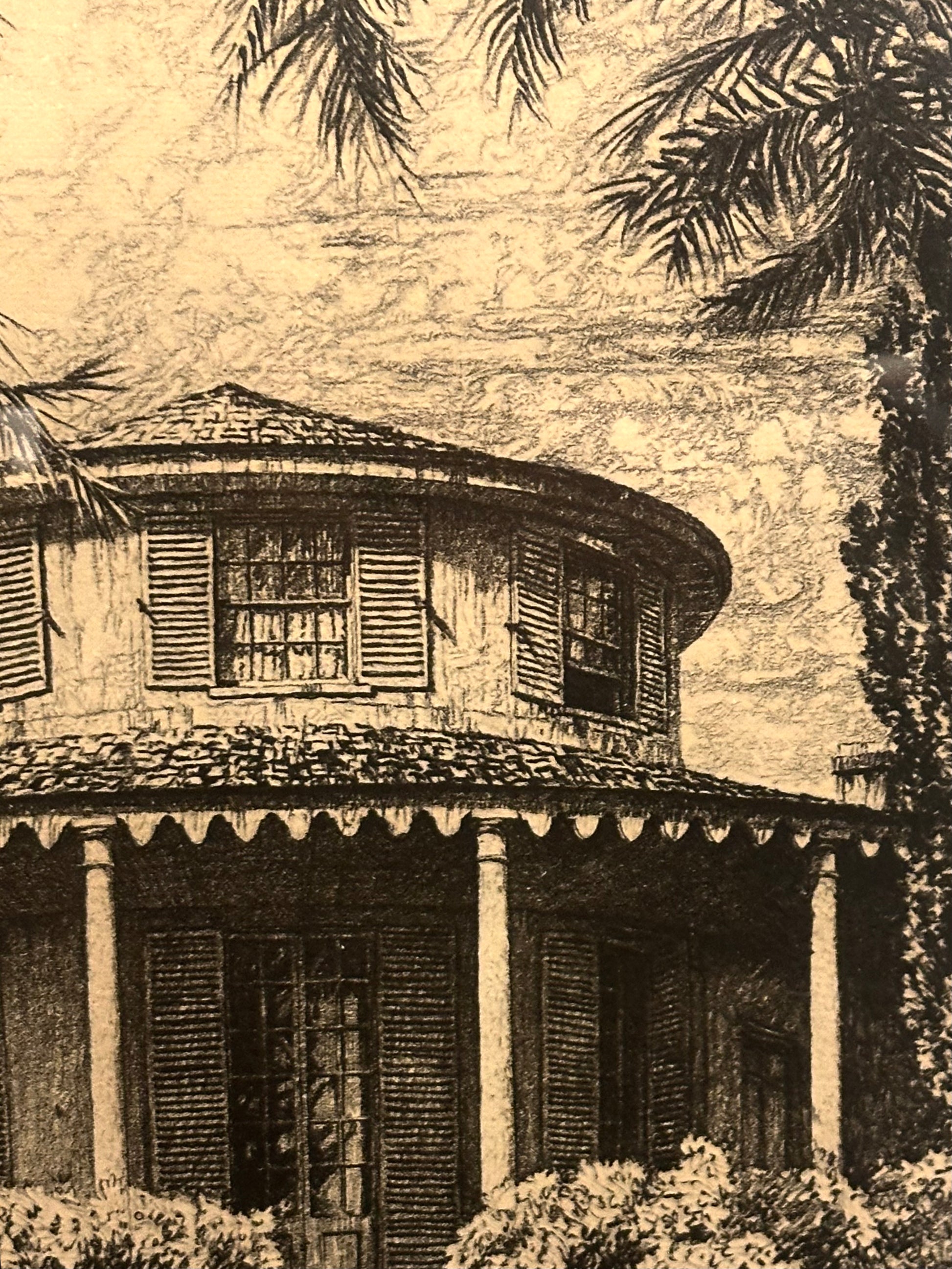 1920s Antique Hardy Wilson collotype print, Architecture, NSW, framed art
