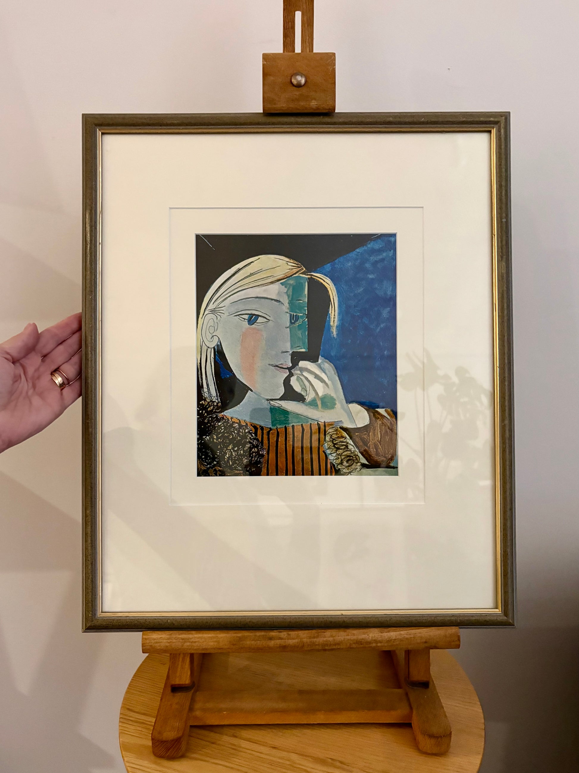 1960s Picasso print, portrait, vintage framed art, “Marie-Therese” Mid Century