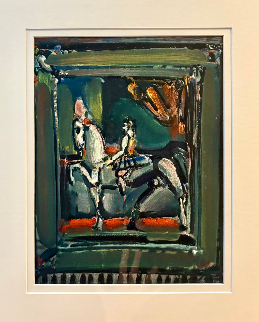 Mid Century lithograph, French, Georges Rouault, Circus, vintage framed art