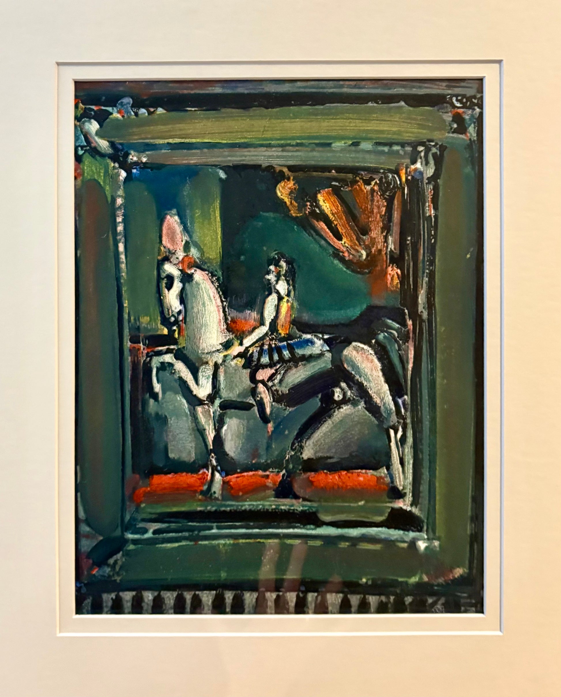 Mid Century lithograph, French, Georges Rouault, Circus, vintage framed art