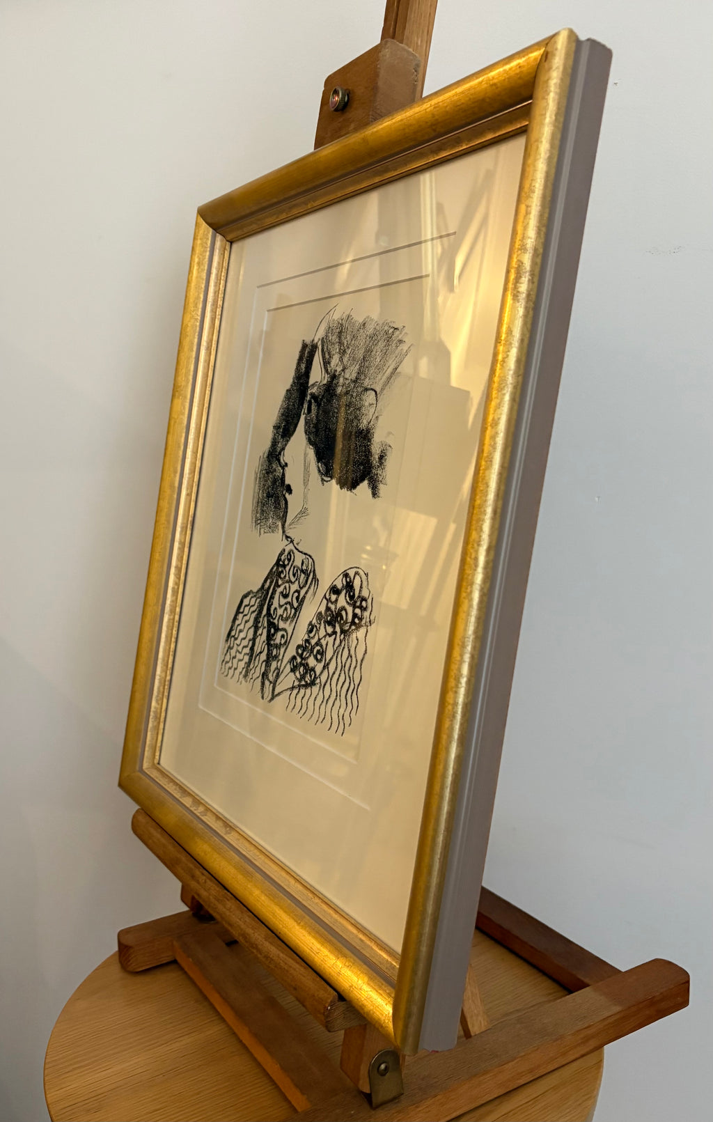 1950s vintage print, Marc Chagall, portrait, framed art, Mid-Century
