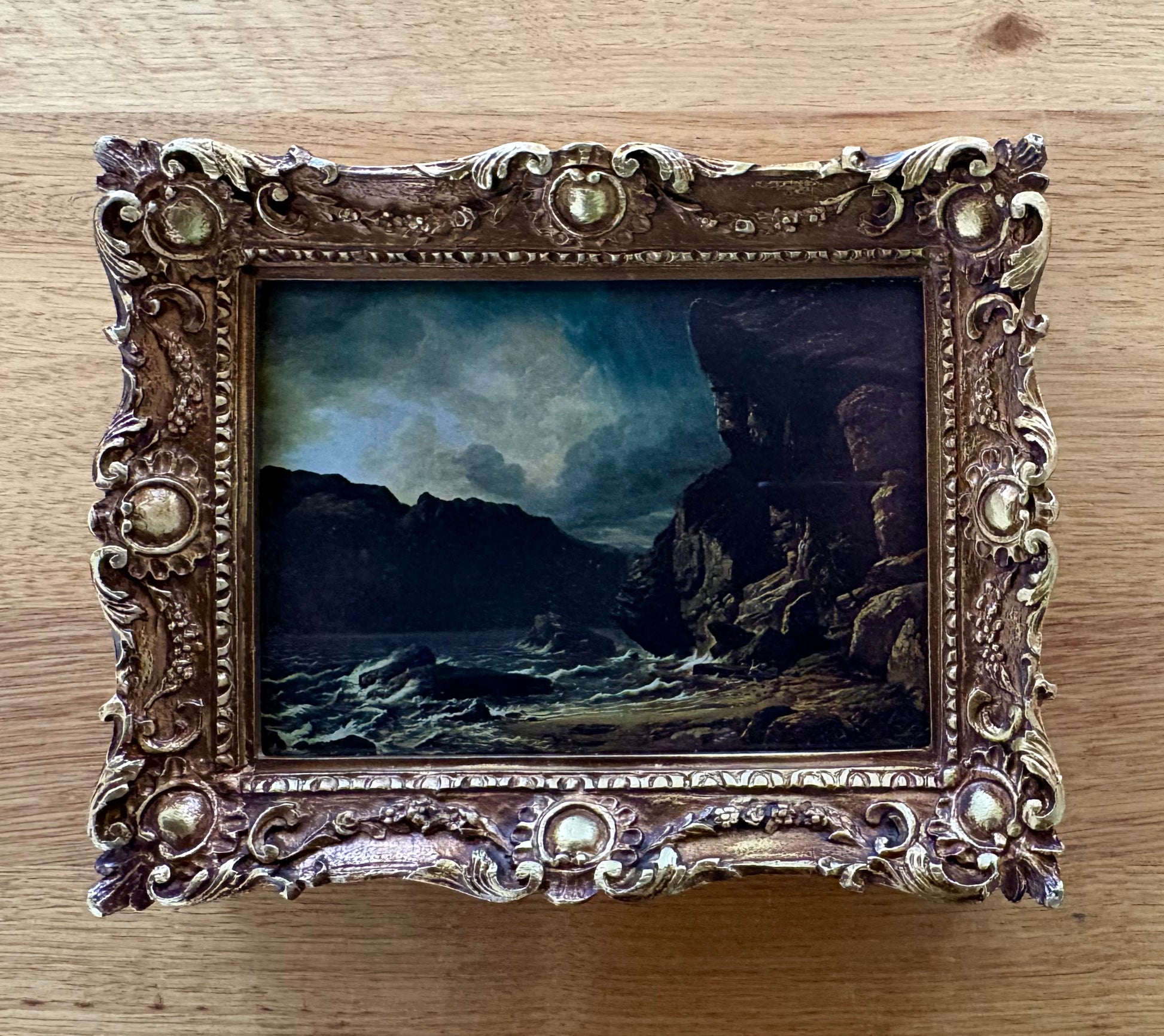 1907 Antique print after Danby’s painting, Irish, gilt framed vintage landscape