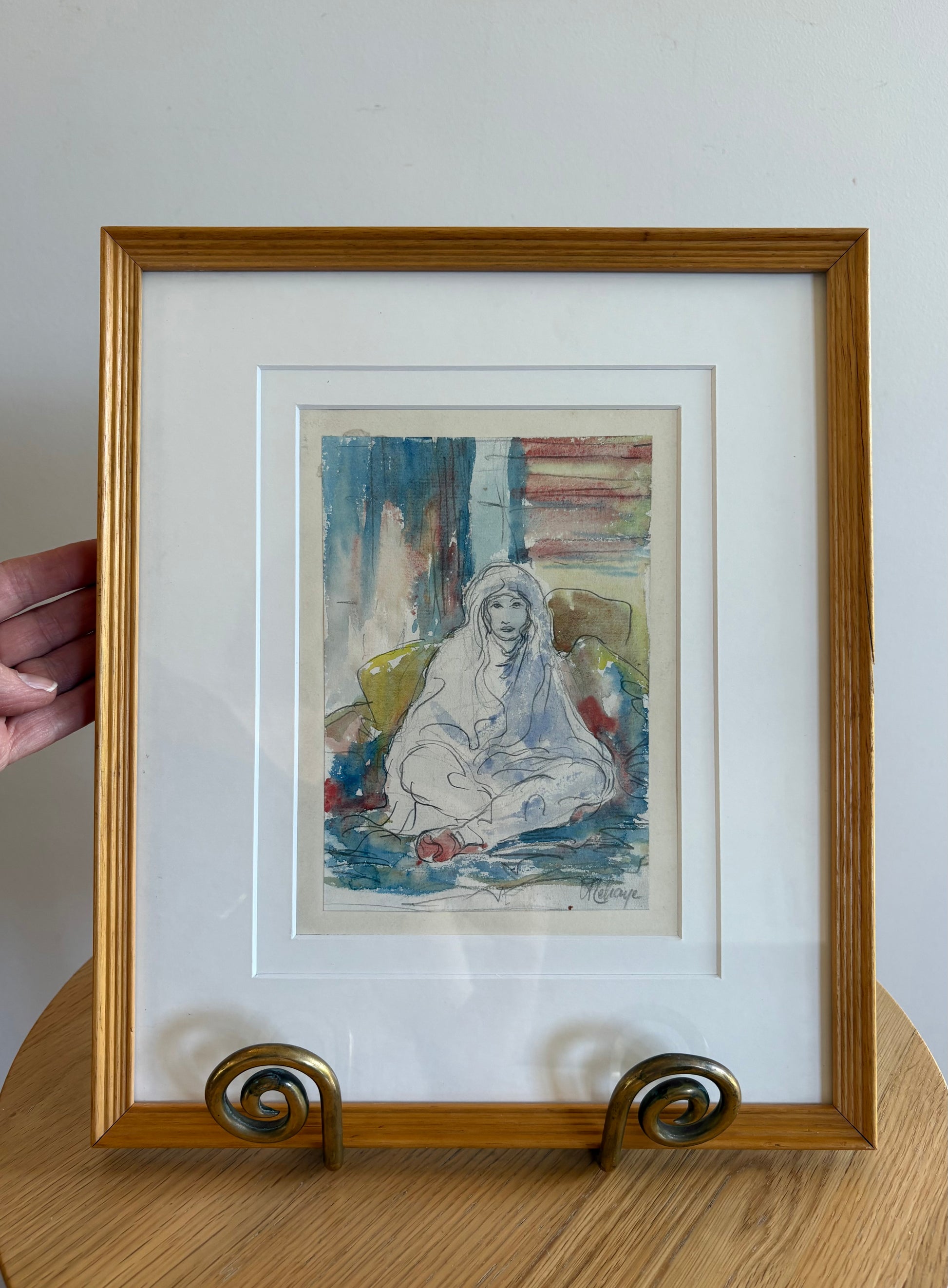 Circa 1900s French original Impressionist study, watercolour painting, antique framed art