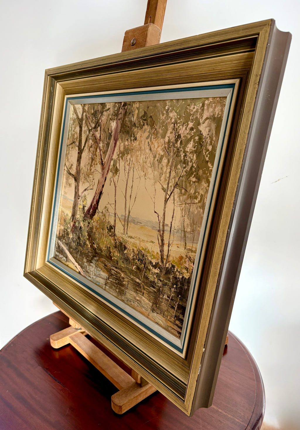 Vintage 1970s original oil painting, Wim Kortland, Australian landscape artwork
