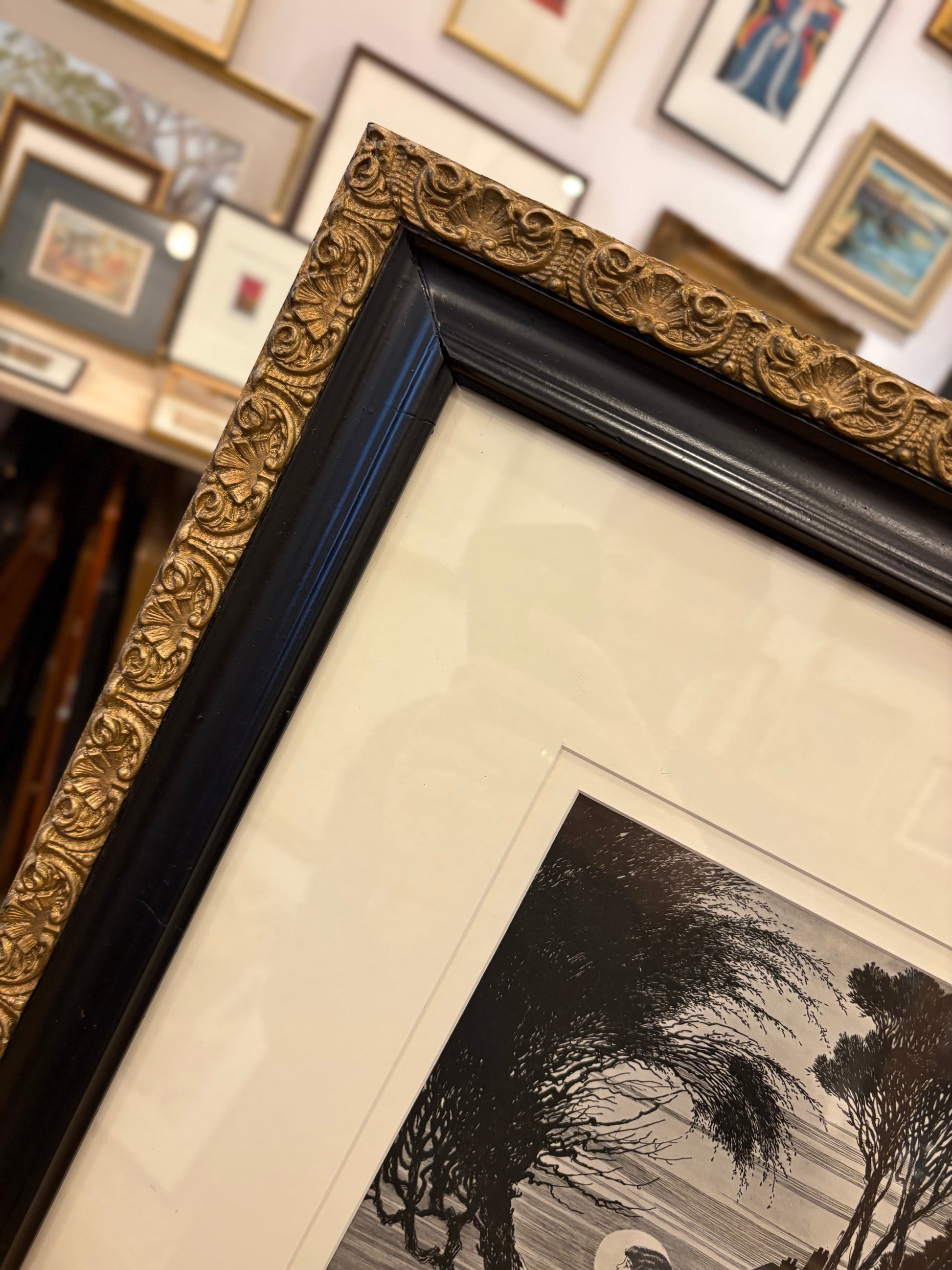 Ida Rentoul Outhwaite – Moonrise (1921), framed antique artwork