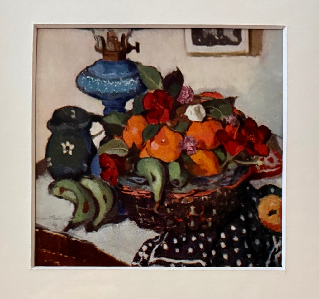 1930s Genuine antique Margaret Preston print, miniature, framed artwork, Australian, fruit