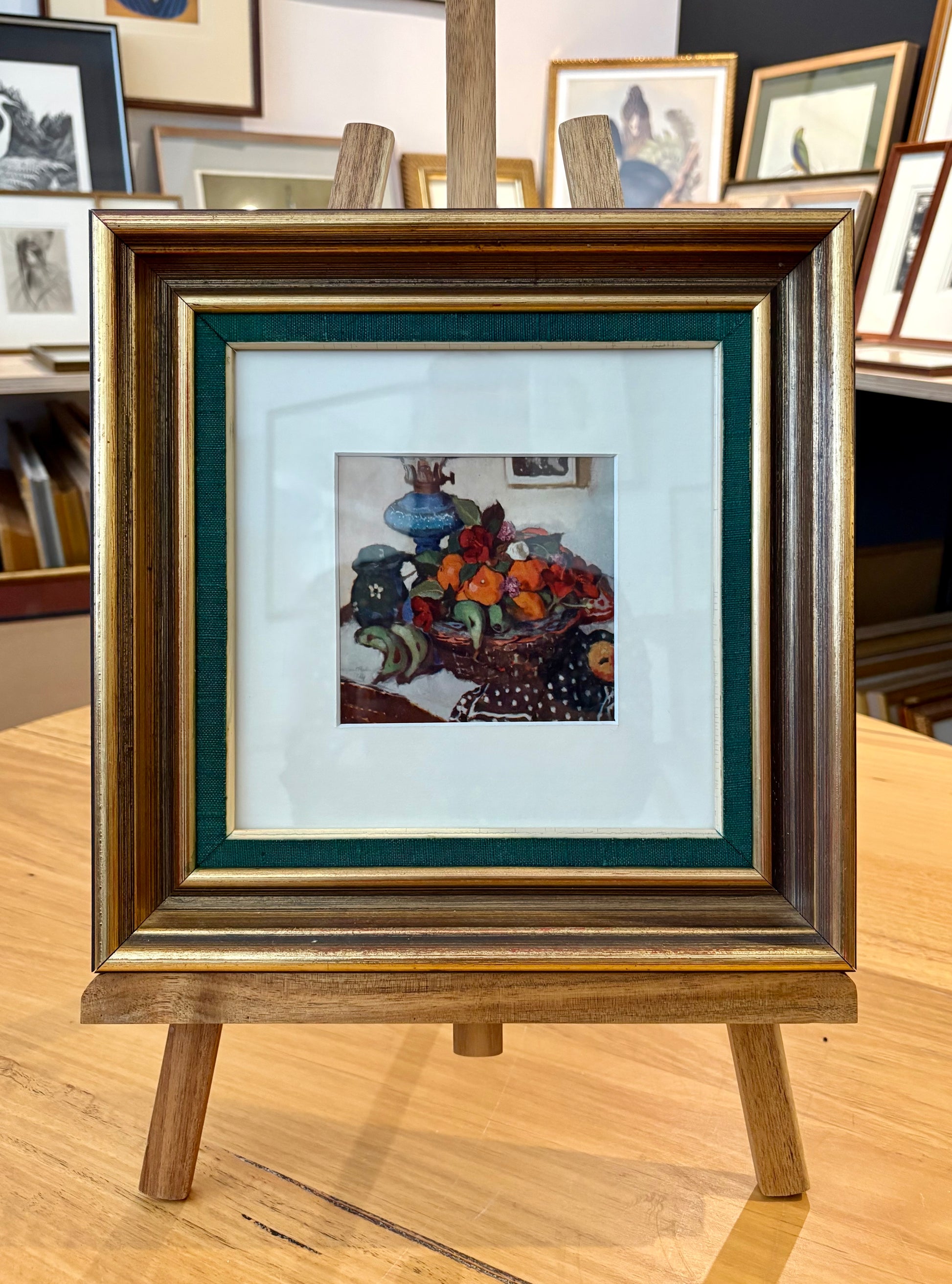 1930s Genuine antique Margaret Preston print, miniature, framed artwork, Australian, fruit