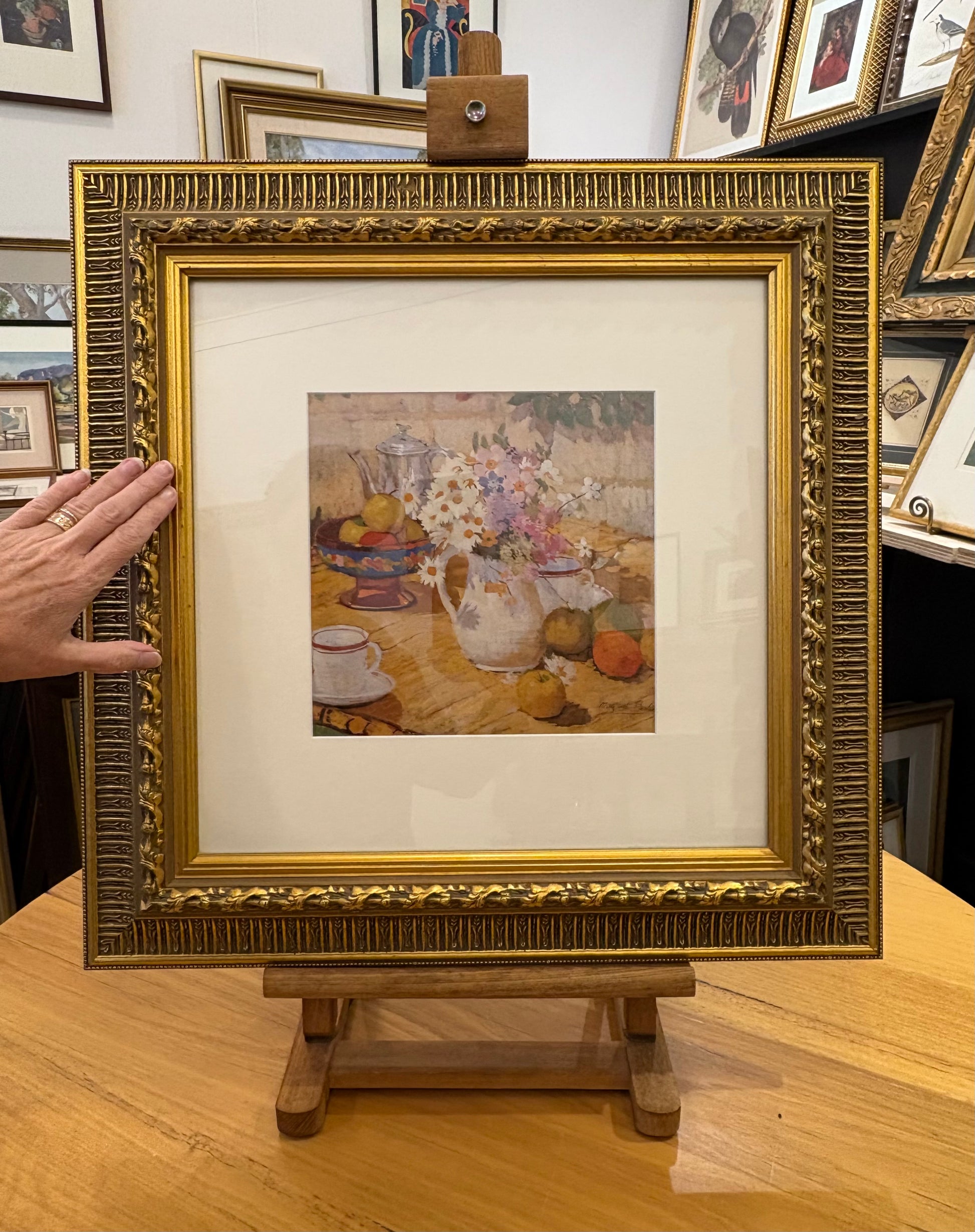 Margaret Preston gallery print, floral still-life, vintage framed art