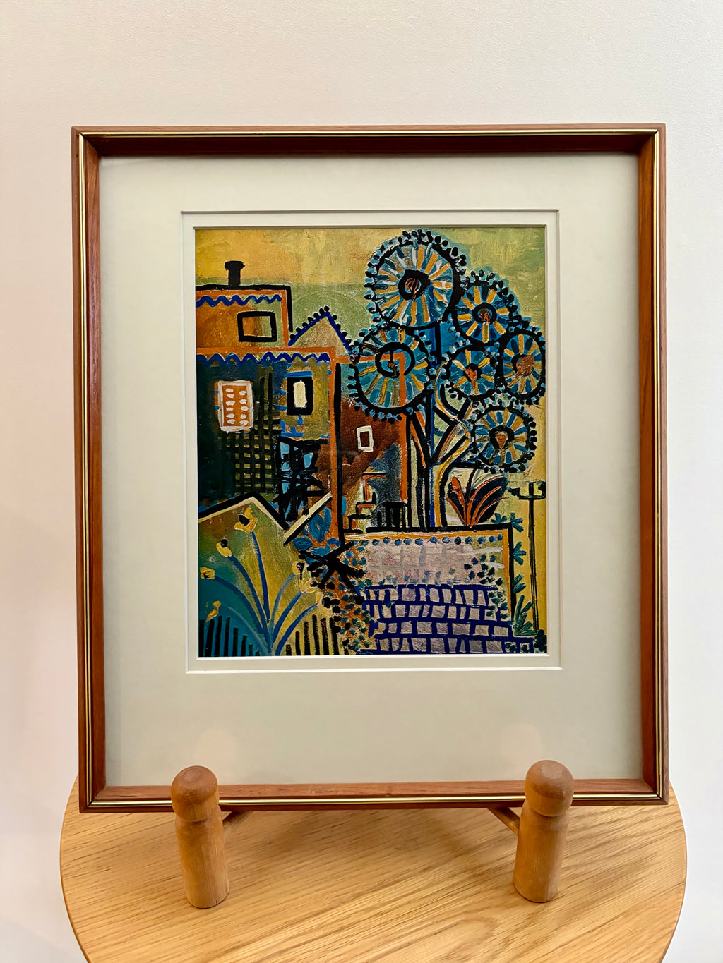 1950s Picasso print, vintage framed art, “Paysage” Mid Century framed art