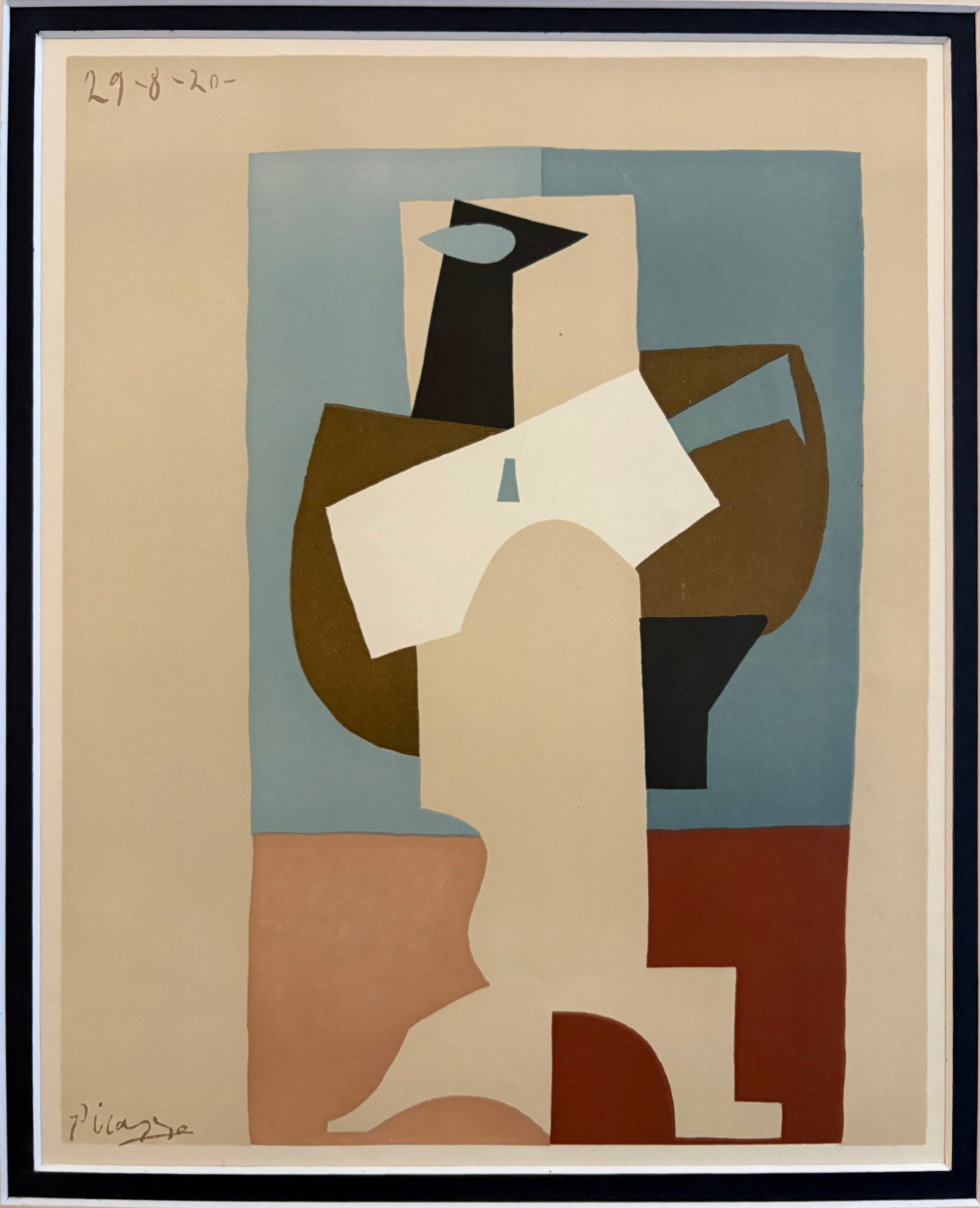 1941 Lithograph after Picasso, printed in Australia, rare framed vintage art