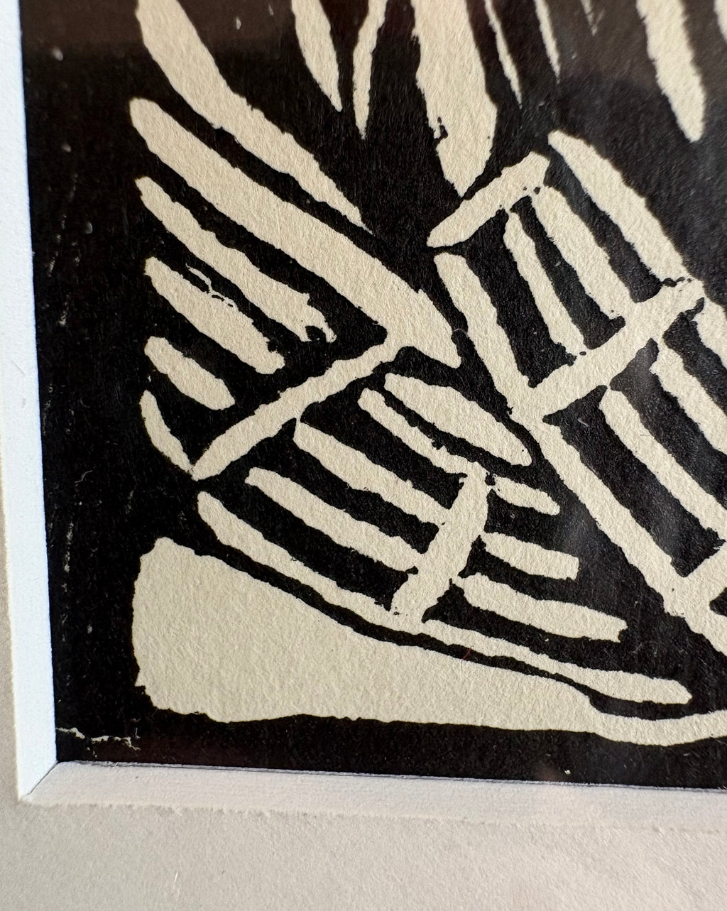 Original 1930s Margaret Preston woodblock print, "Rock Lily" rare antique framed art