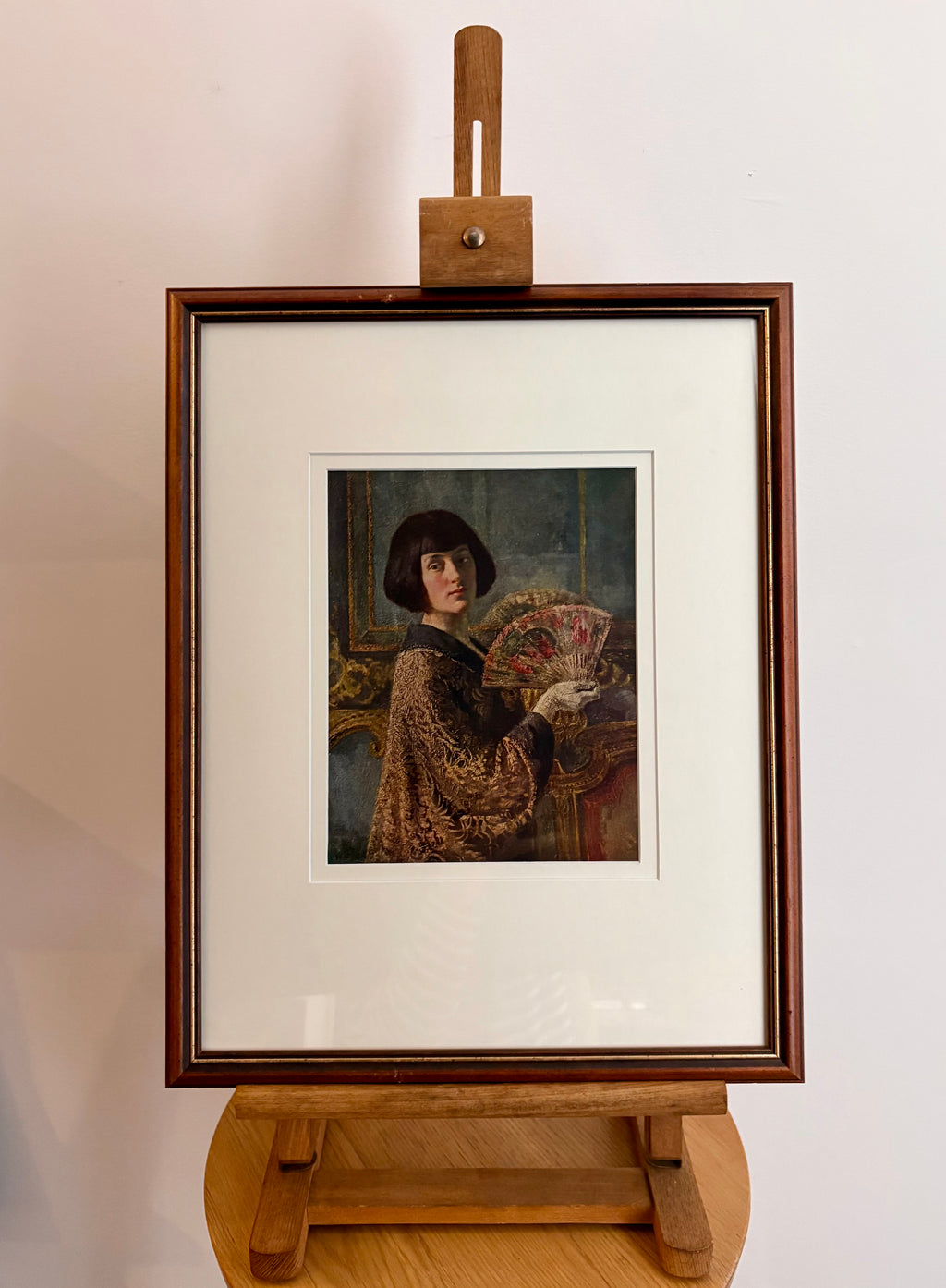 Vintage print, Gerald Brockhurst, “The Fan”, framed art