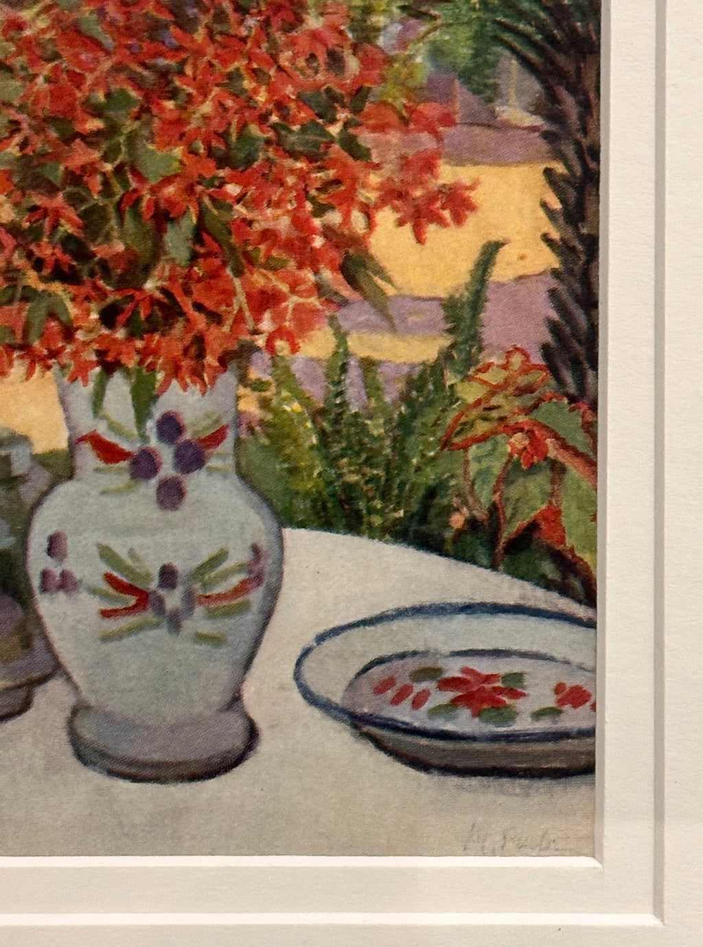 1920s Margaret Preston print, genuine antique, miniature, framed artwork, Australian, flowers