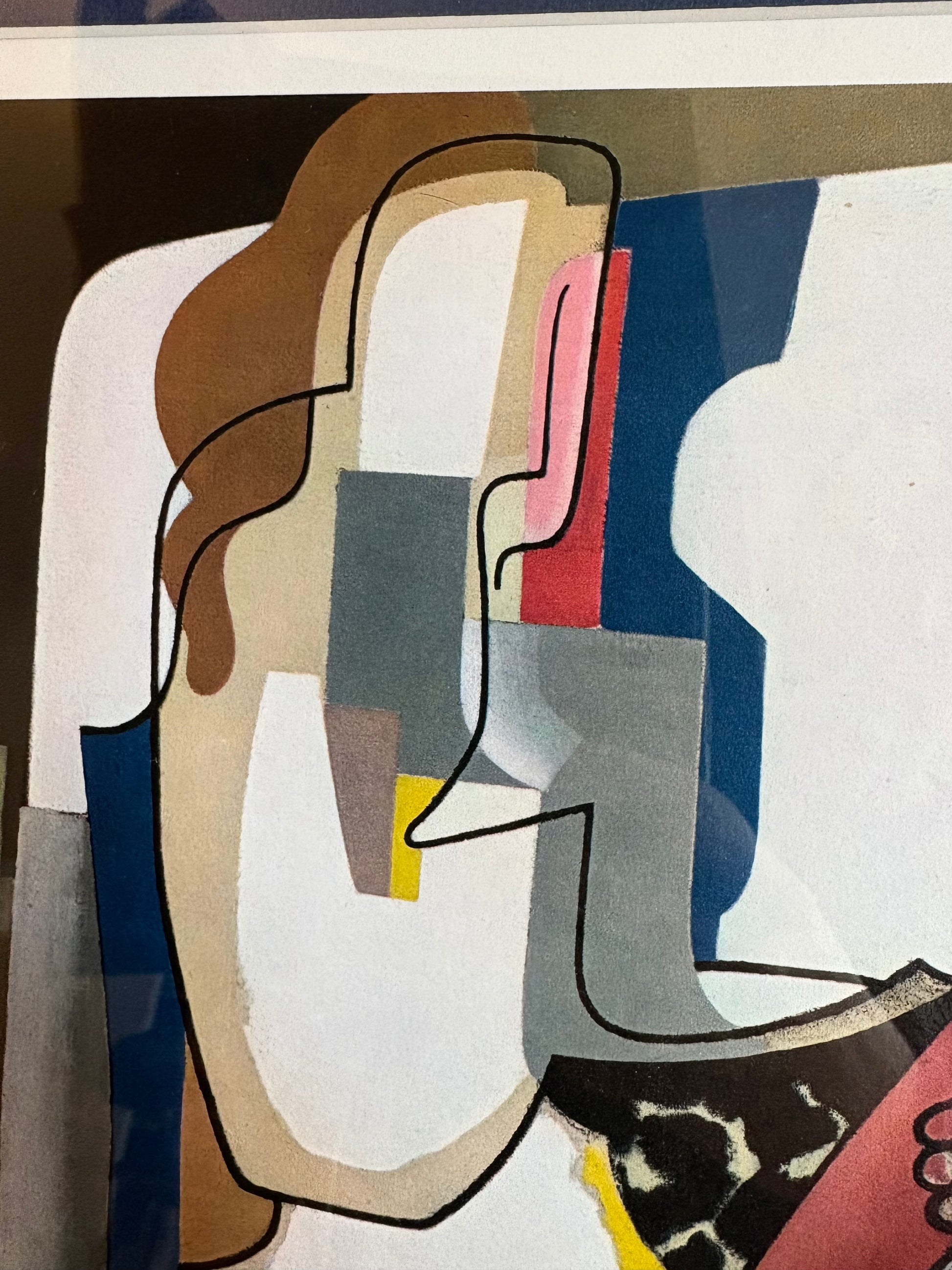 1962 Abstract print, Maurice Esteve, Mid-Century, framed art, French, vintage