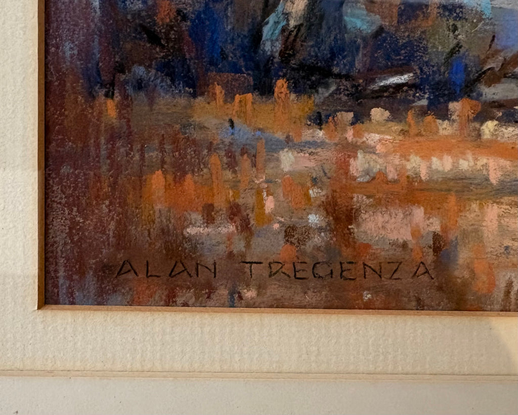Original Alan Tregenza pastel drawing, Grampians, framed vintage art