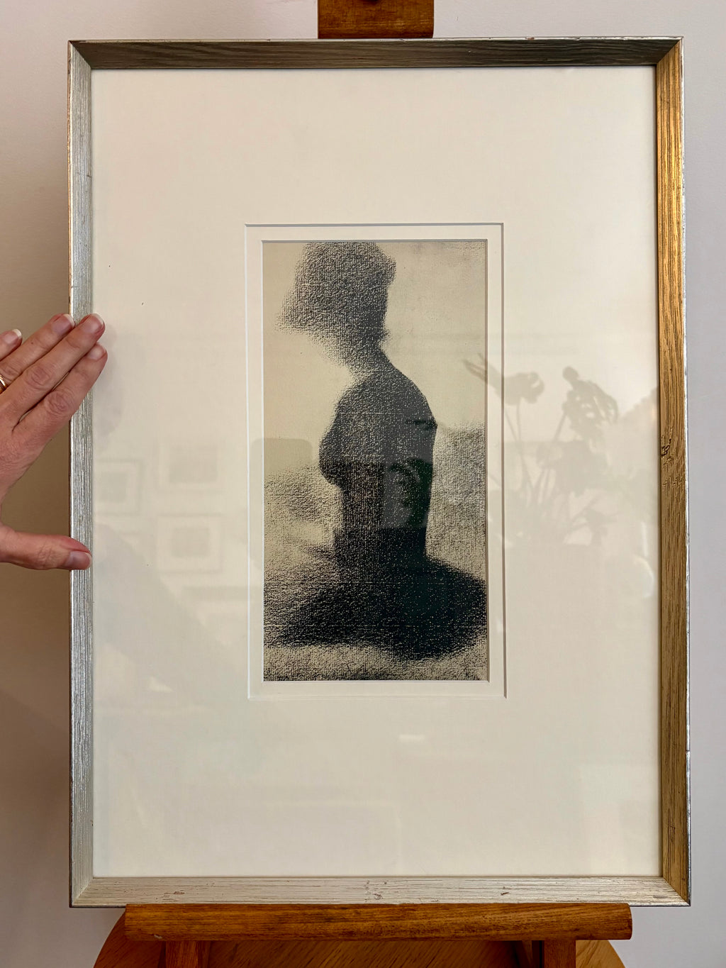 1928 Rare antique lithograph, French, Seurat, drawing folio, framed art