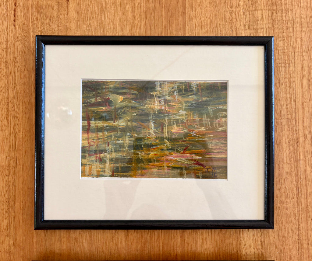 Original pair of mixed media paintings, Judy Mylonas, framed art