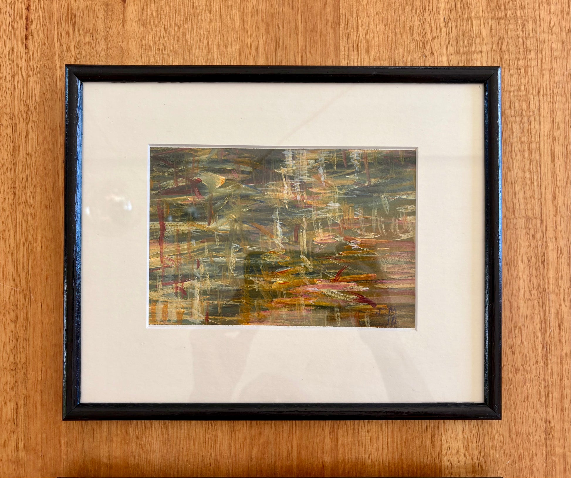 Original pair of mixed media paintings, Judy Mylonas, framed art