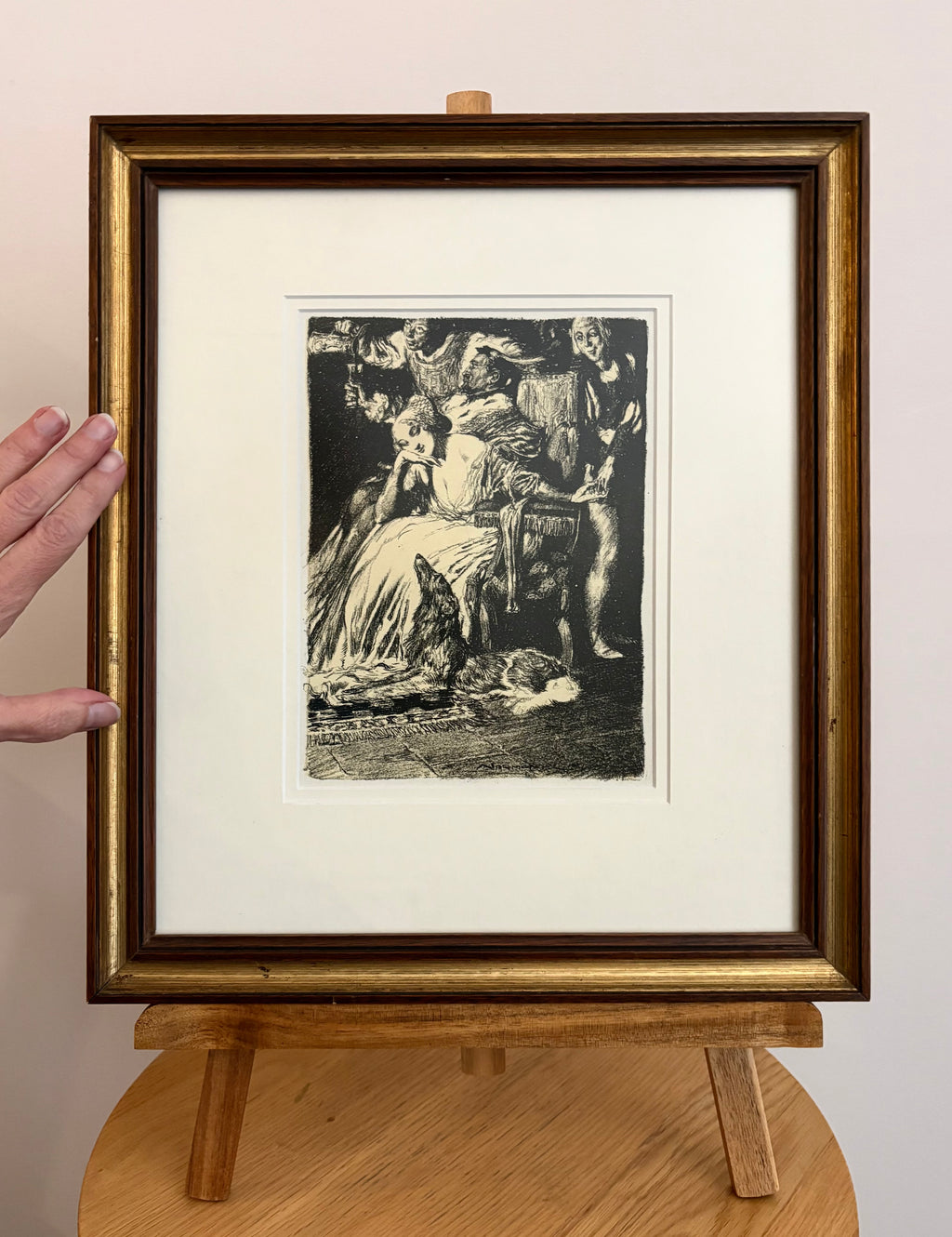 1909 Norman Lindsay lithograph, "Satyrs and Sunlight”, framed antique art