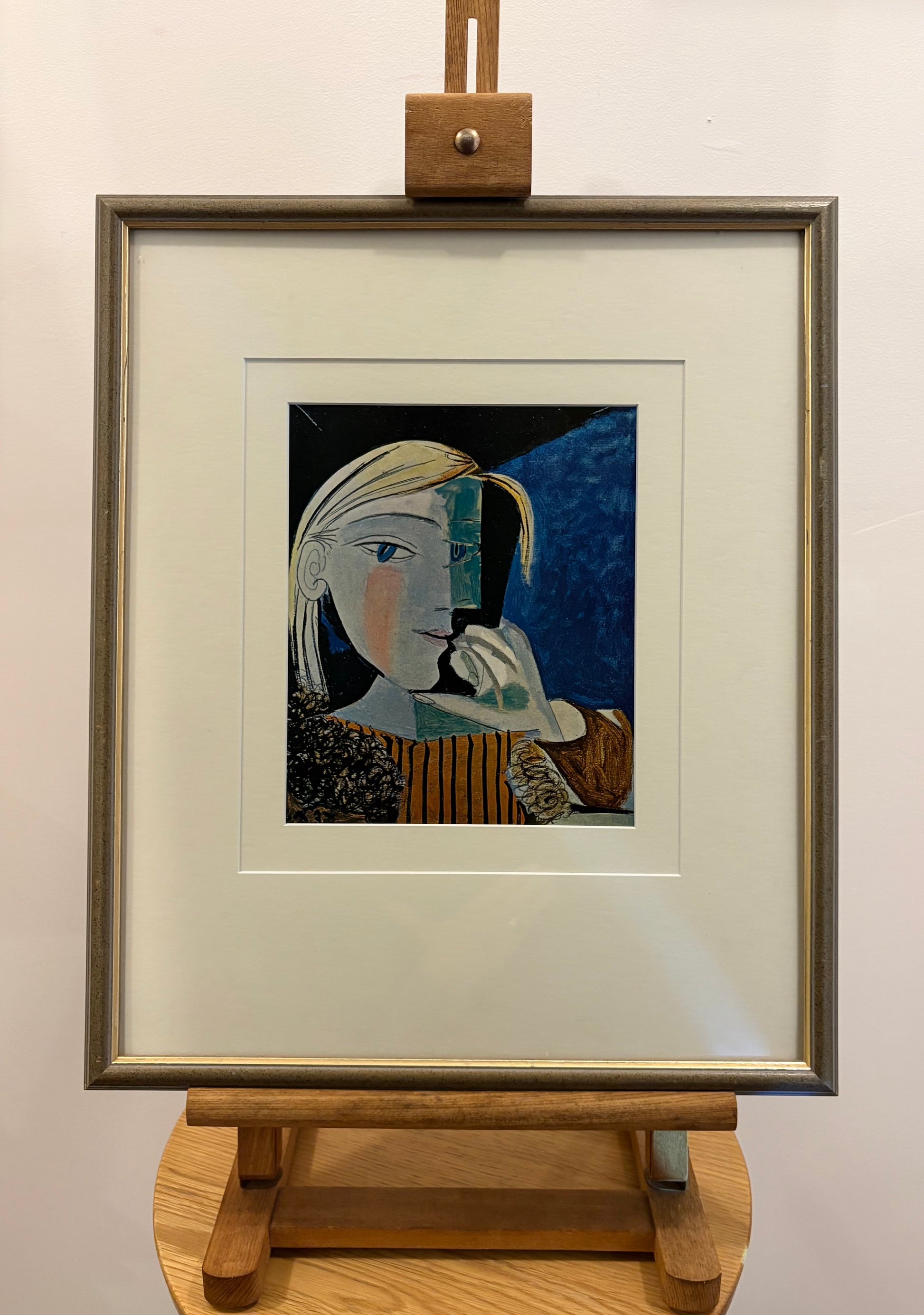 1960s Picasso print, portrait, vintage framed art, “Marie-Therese” Mid Century