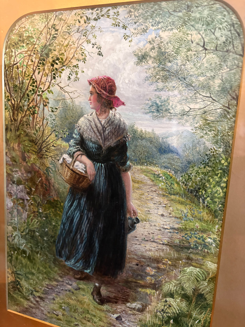 Original Victorian era watercolour painting attributed to Agnes Rose Bouvier Nicholl
