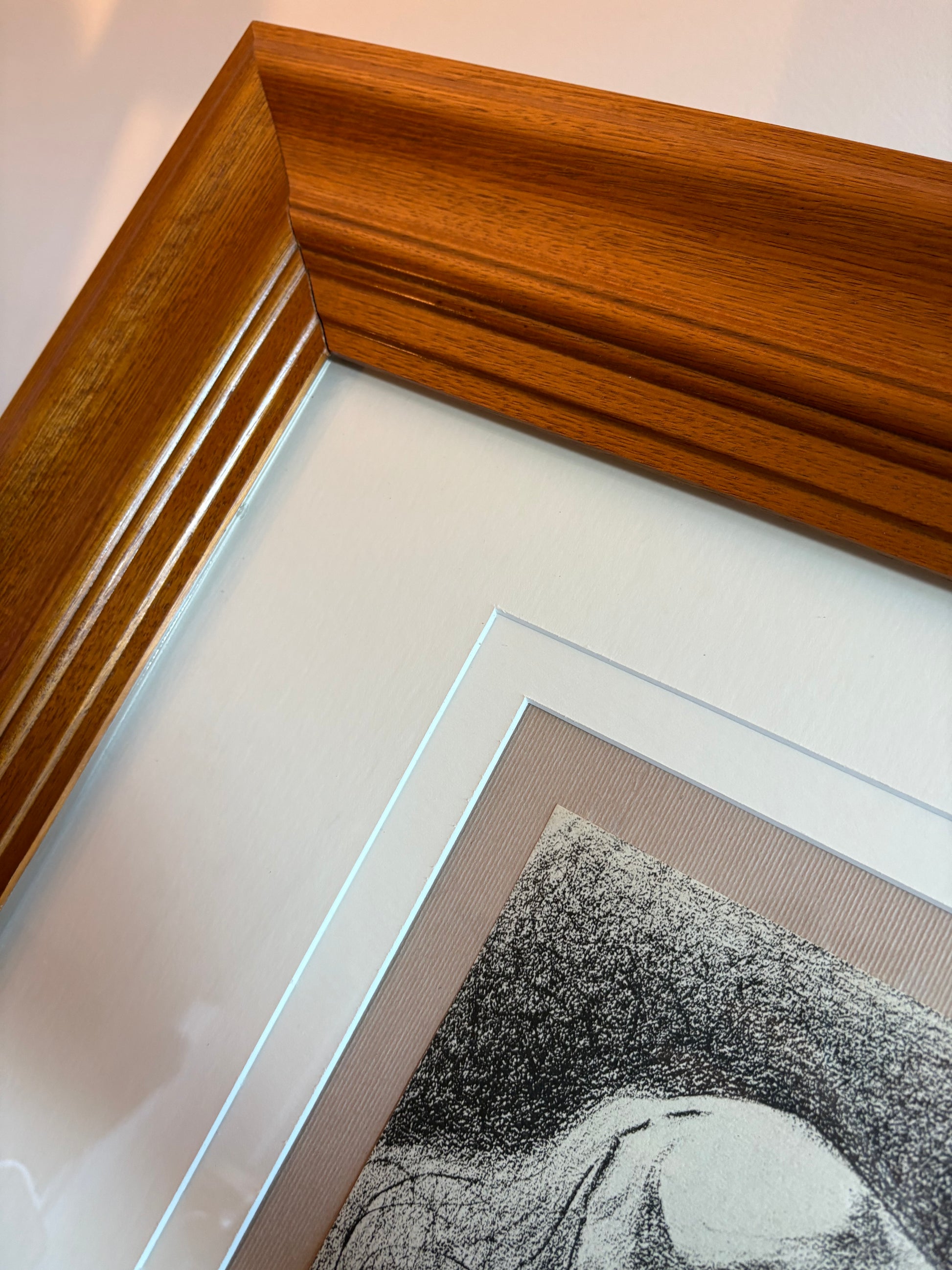 1928 Rare antique print, French, Seurat, drawing folio, framed art, portrait, horse