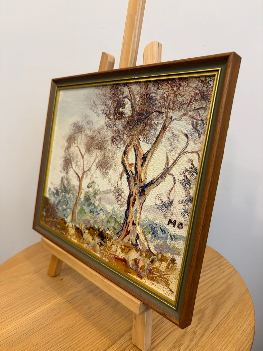 Original oil painting, Australian landscape, vintage framed artwork