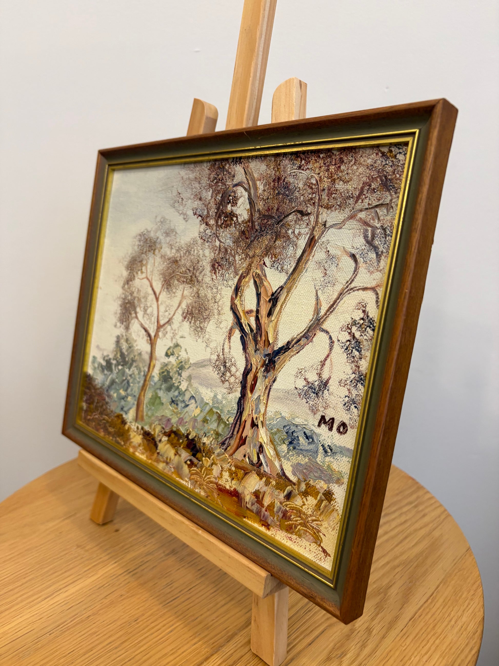 Original oil painting, Australian landscape, vintage framed artwork