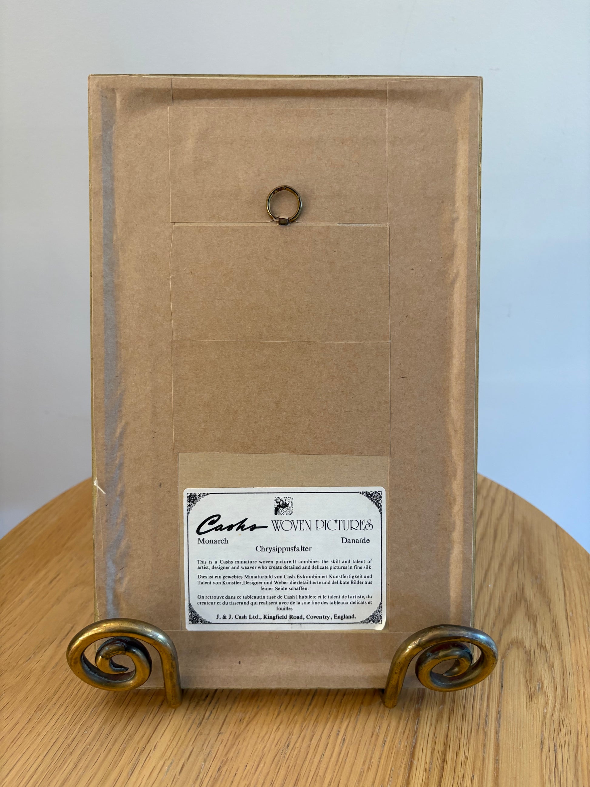 Vintage Cash’s of Coventry woven silk butterfly artwork, framed