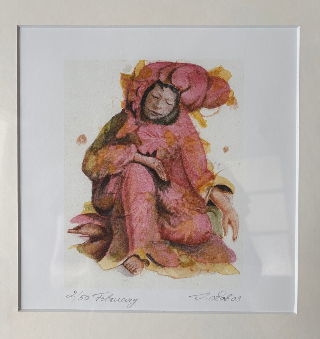 Limited edition 2/50 original artist’s lithographic print, vintage framed art