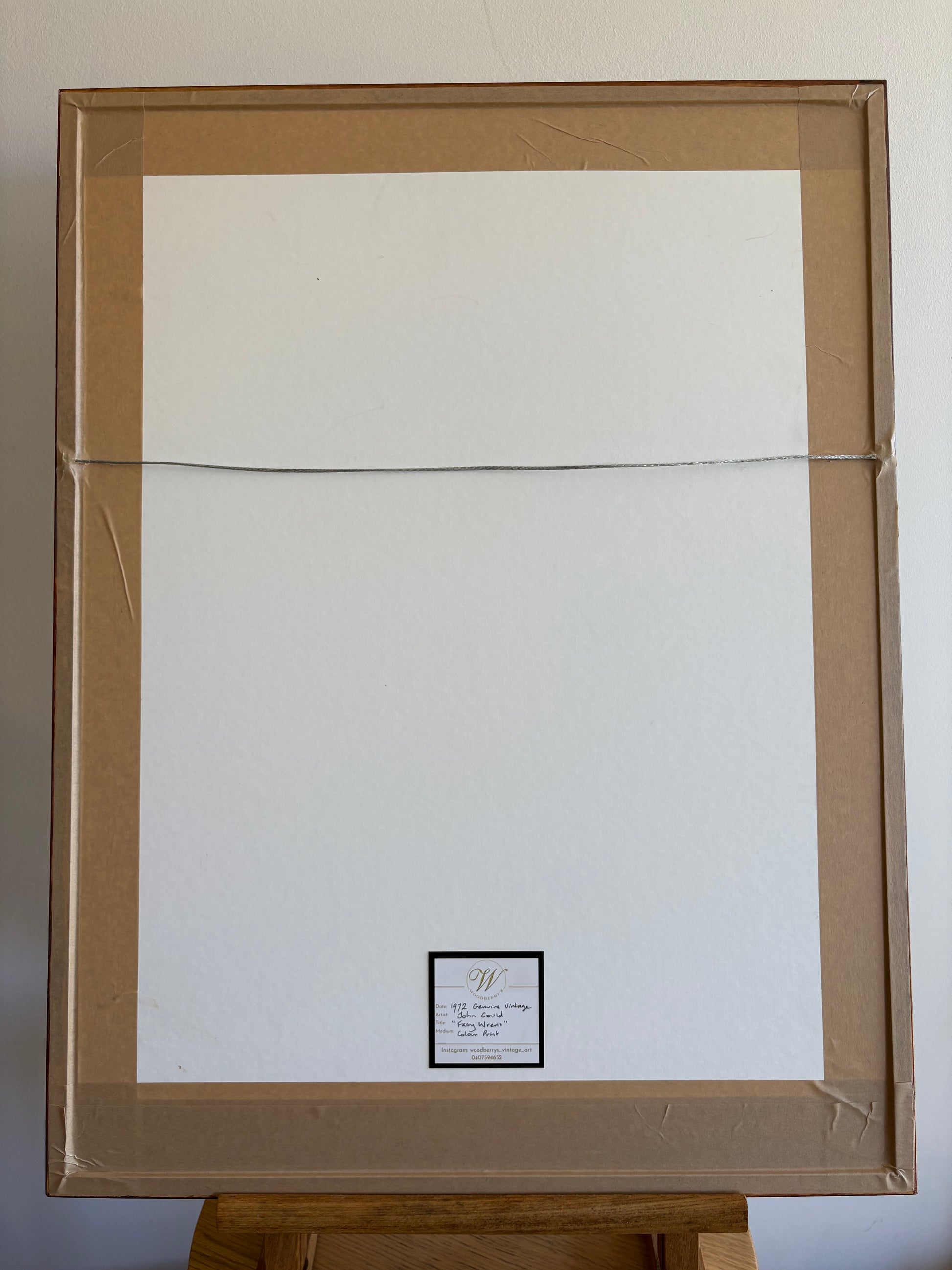 Gould "Birds of Australia" 1972 print of Blue Wrens, vintage framed art