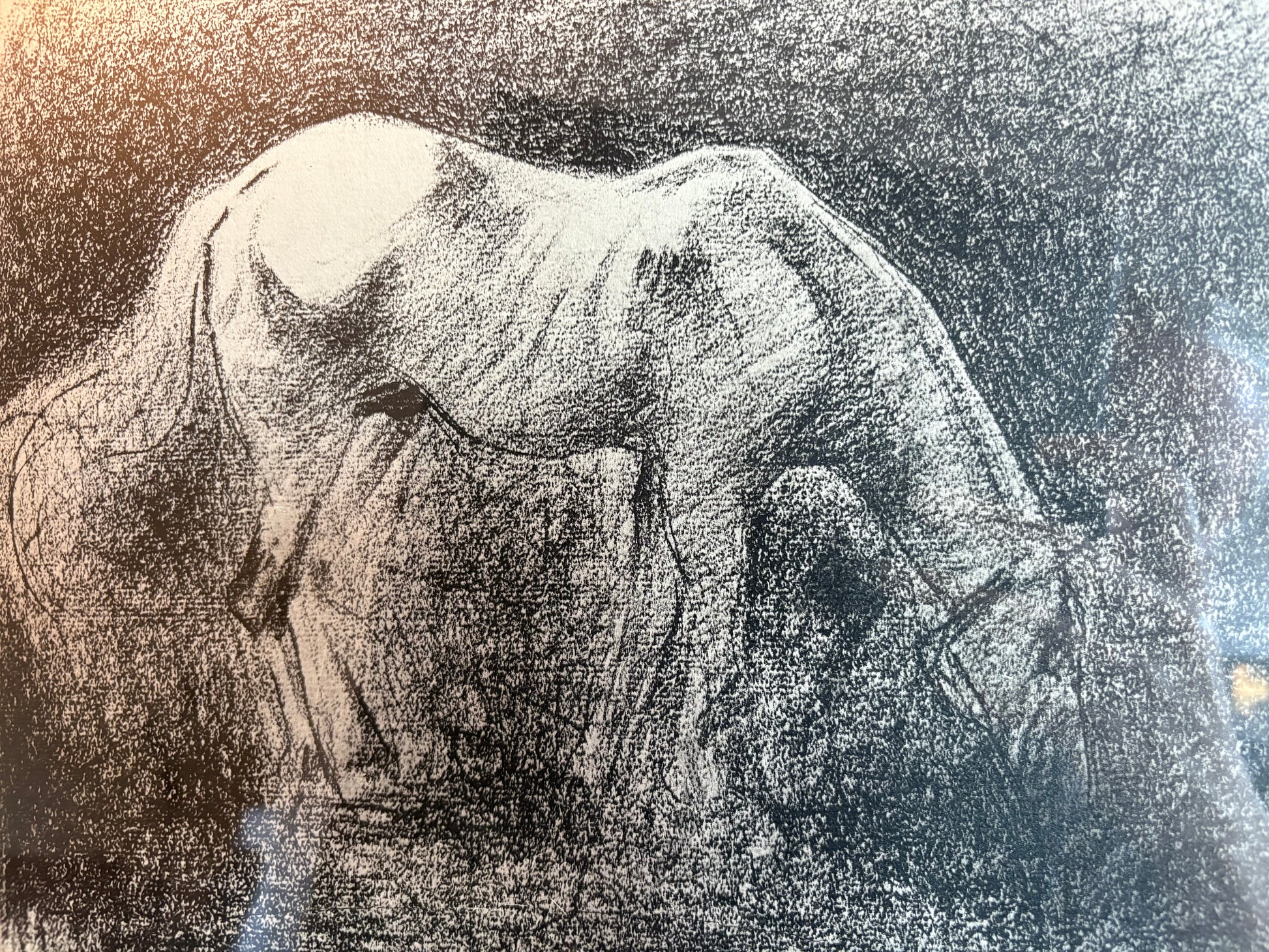 1928 Rare antique print, French, Seurat, drawing folio, framed art, portrait, horse