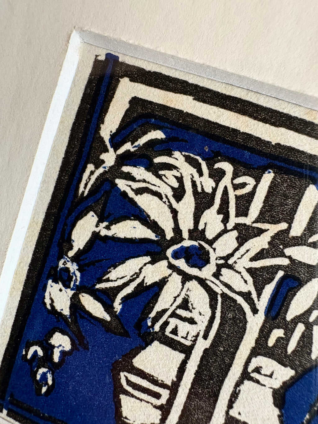 1925 Original Margaret Preston woodblock print, “Letter T”, antique framed art