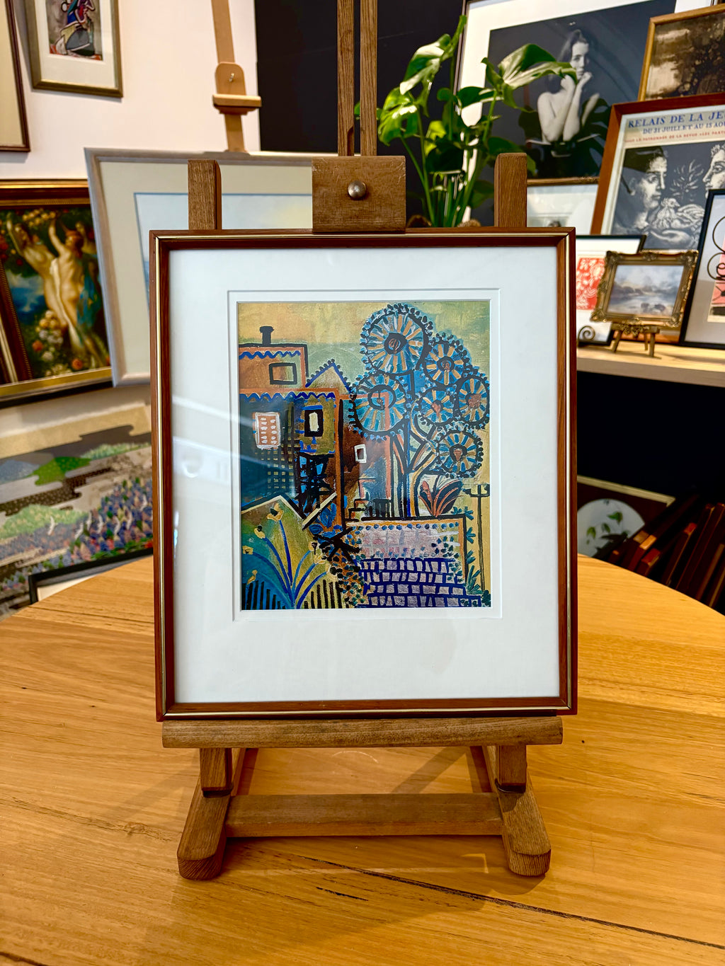 1950s Picasso print, vintage framed art, “Paysage” Mid Century framed art