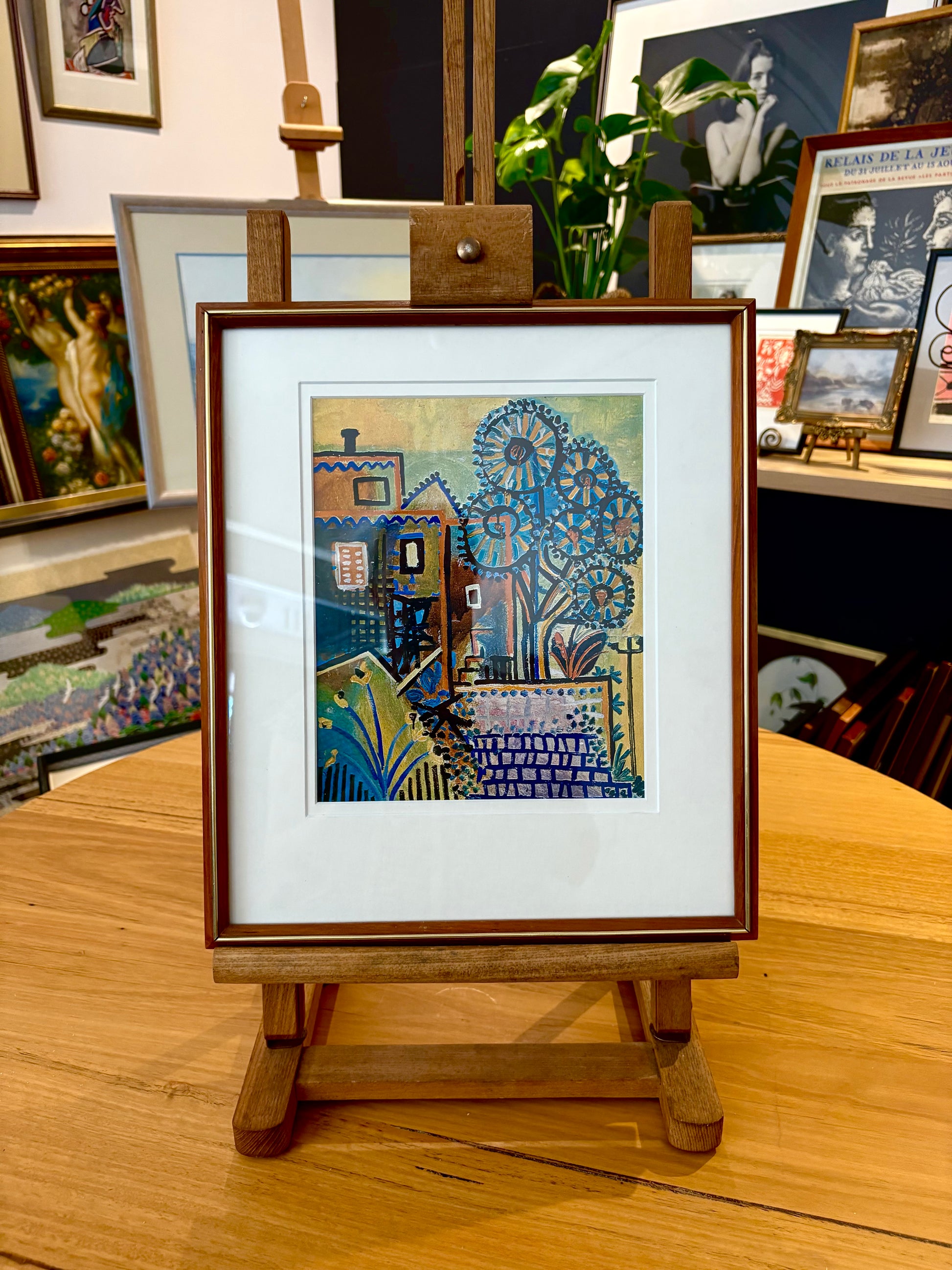 1950s Picasso print, vintage framed art, “Paysage” Mid Century framed art