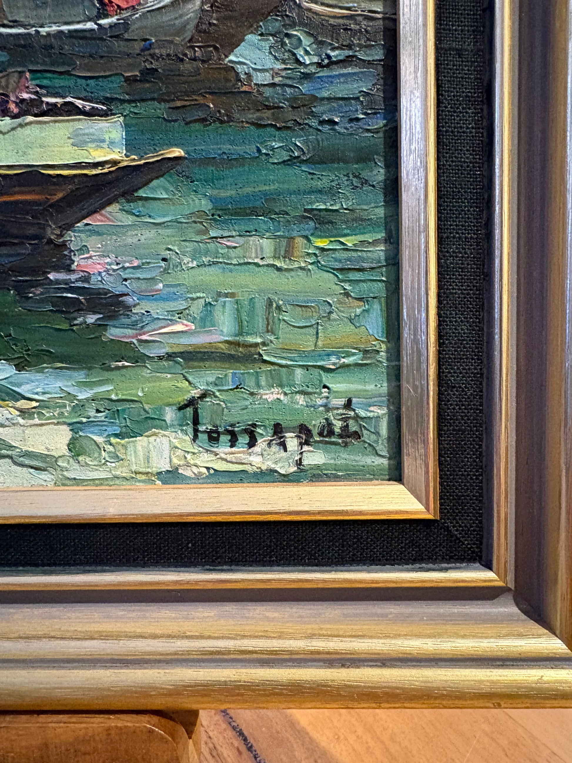 Original mid century painting, Tossapol – Floating Market (c.1960s)