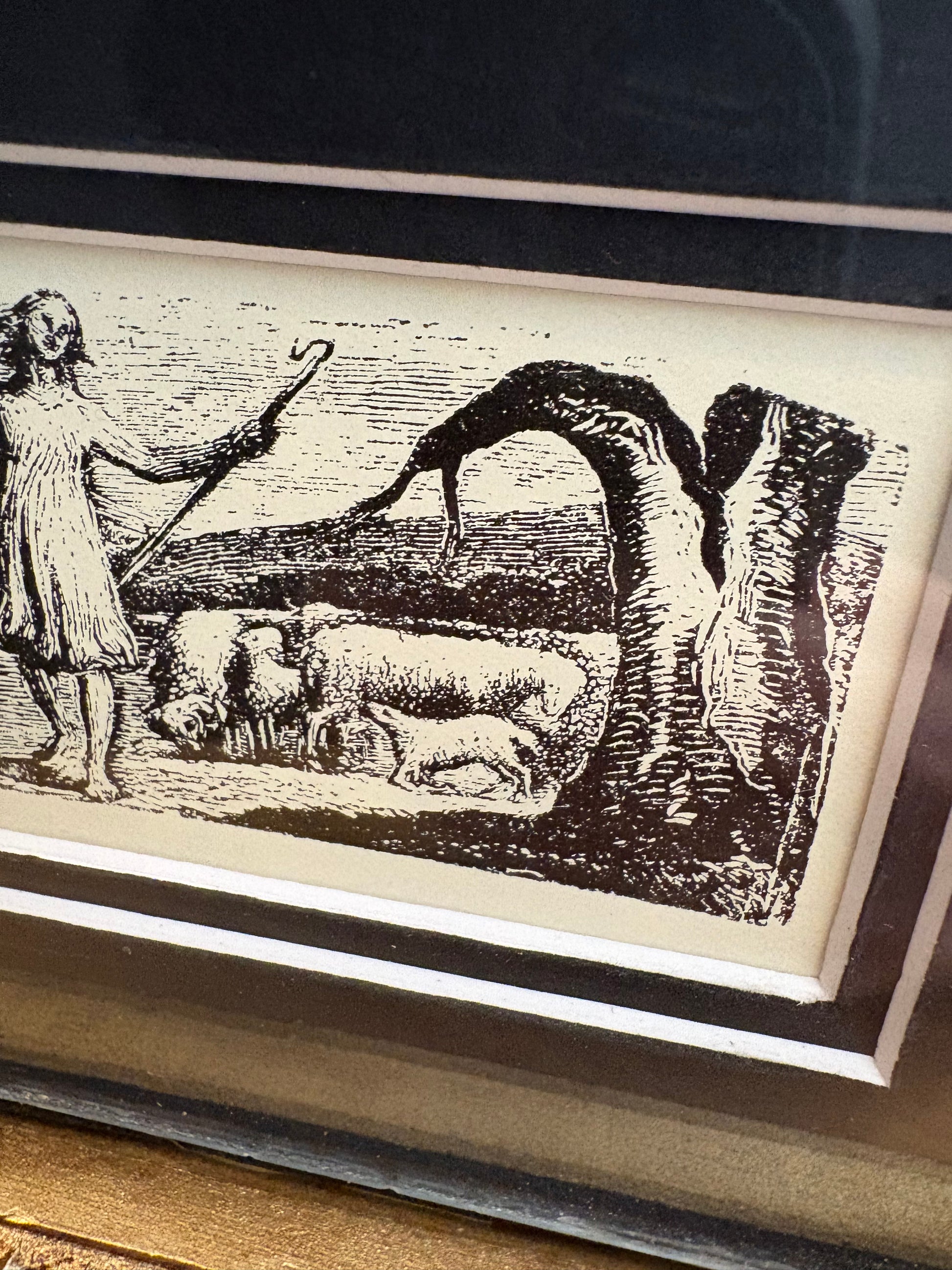 1923 antique print after William Blake, gilt frame, vintage framed art
