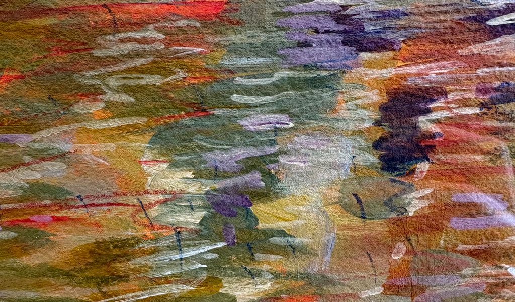 Original pair of mixed media paintings, Judy Mylonas, framed art