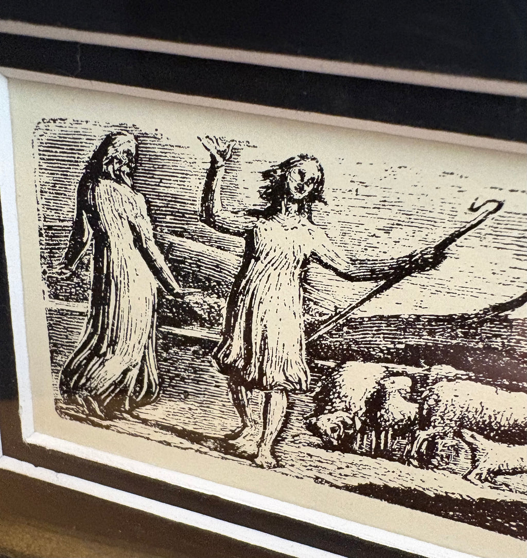 1923 antique print after William Blake, gilt frame, vintage framed art