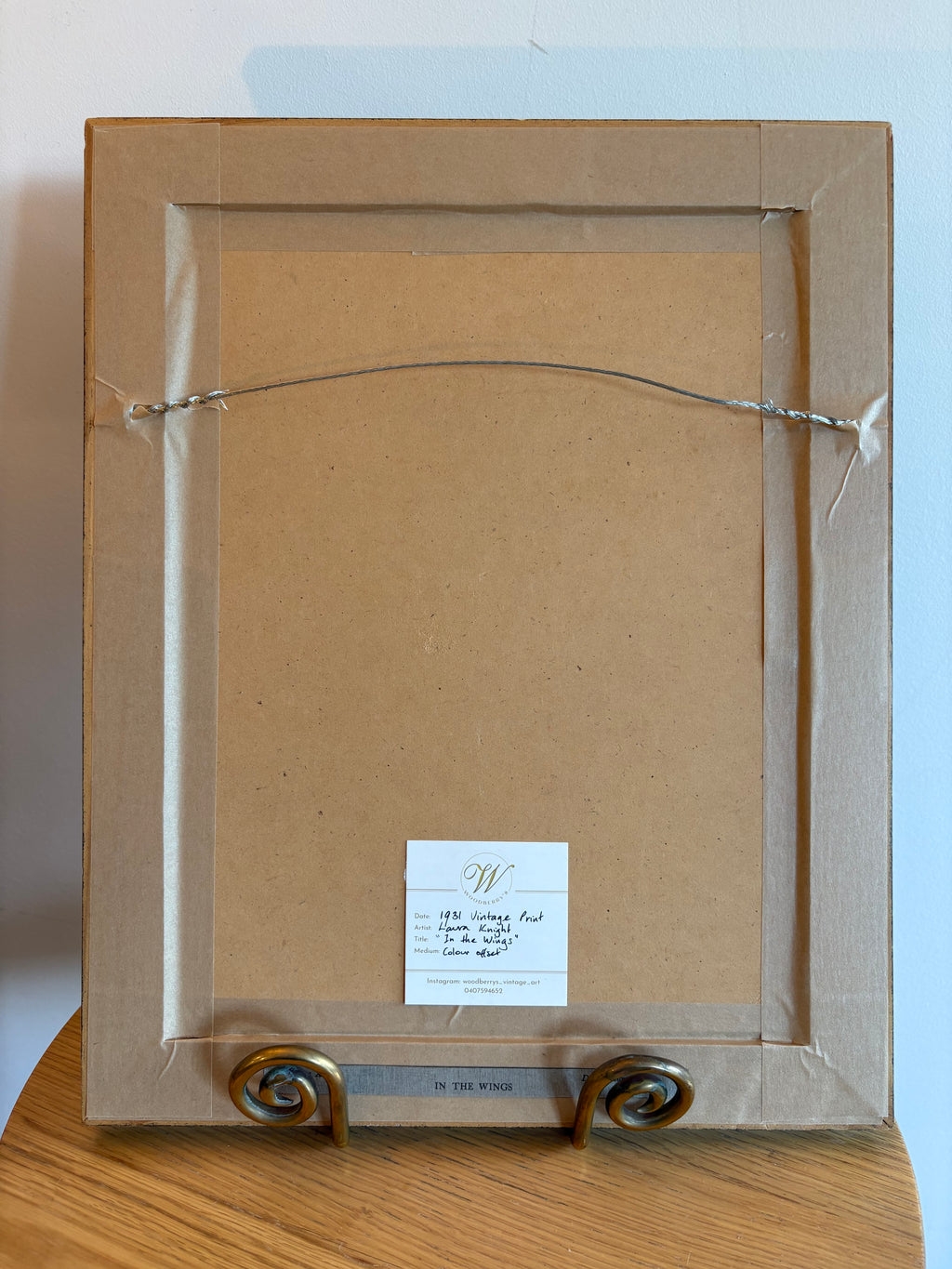 1931 Vintage print, "in the Wings", Laura Knight, ballet dancer, framed art