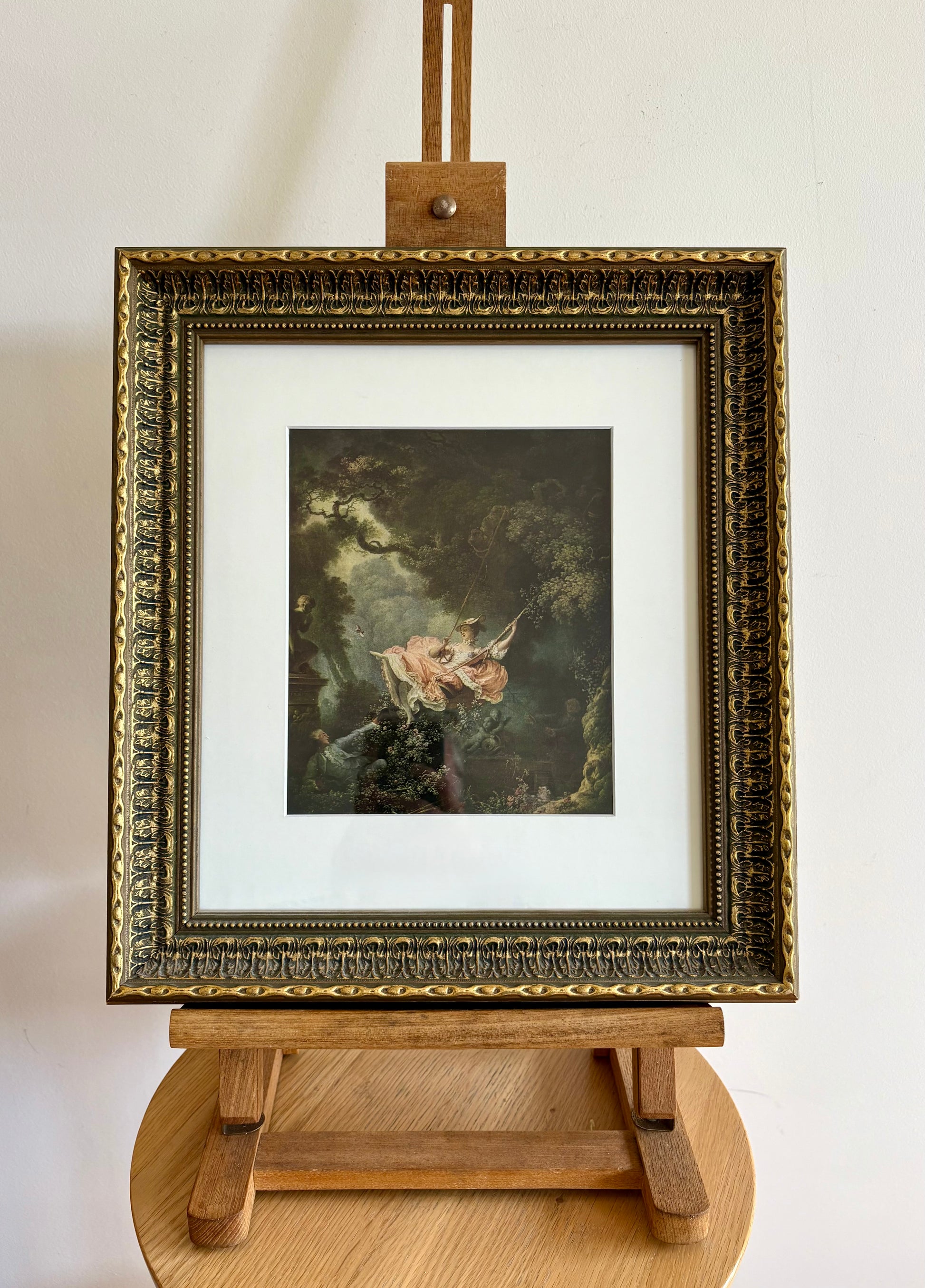 1950s vintage print, “The Swing”, after “Jean-Honoré Fragonard, Rococo framed art